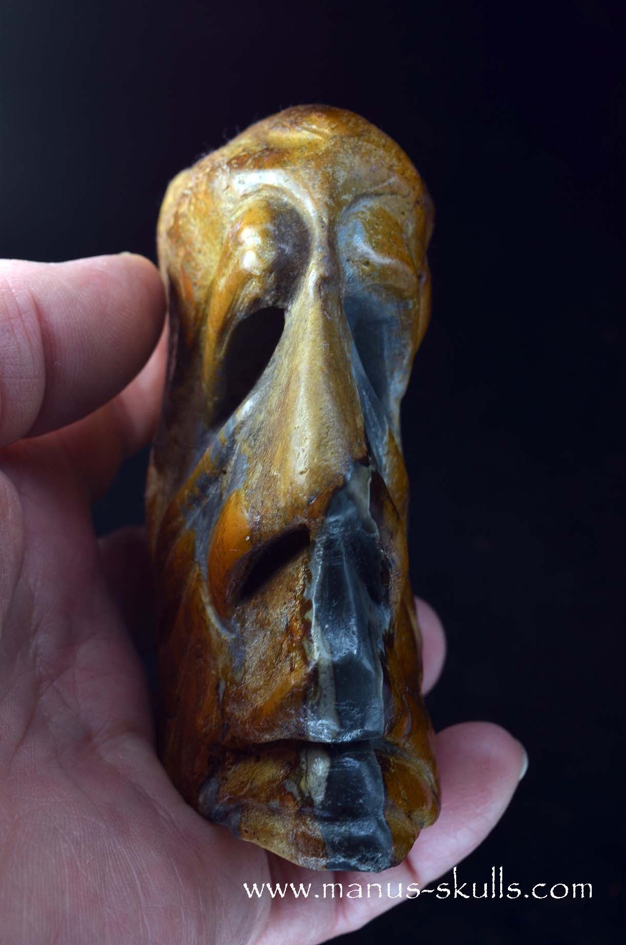 Polychrome Jasper Skull Face