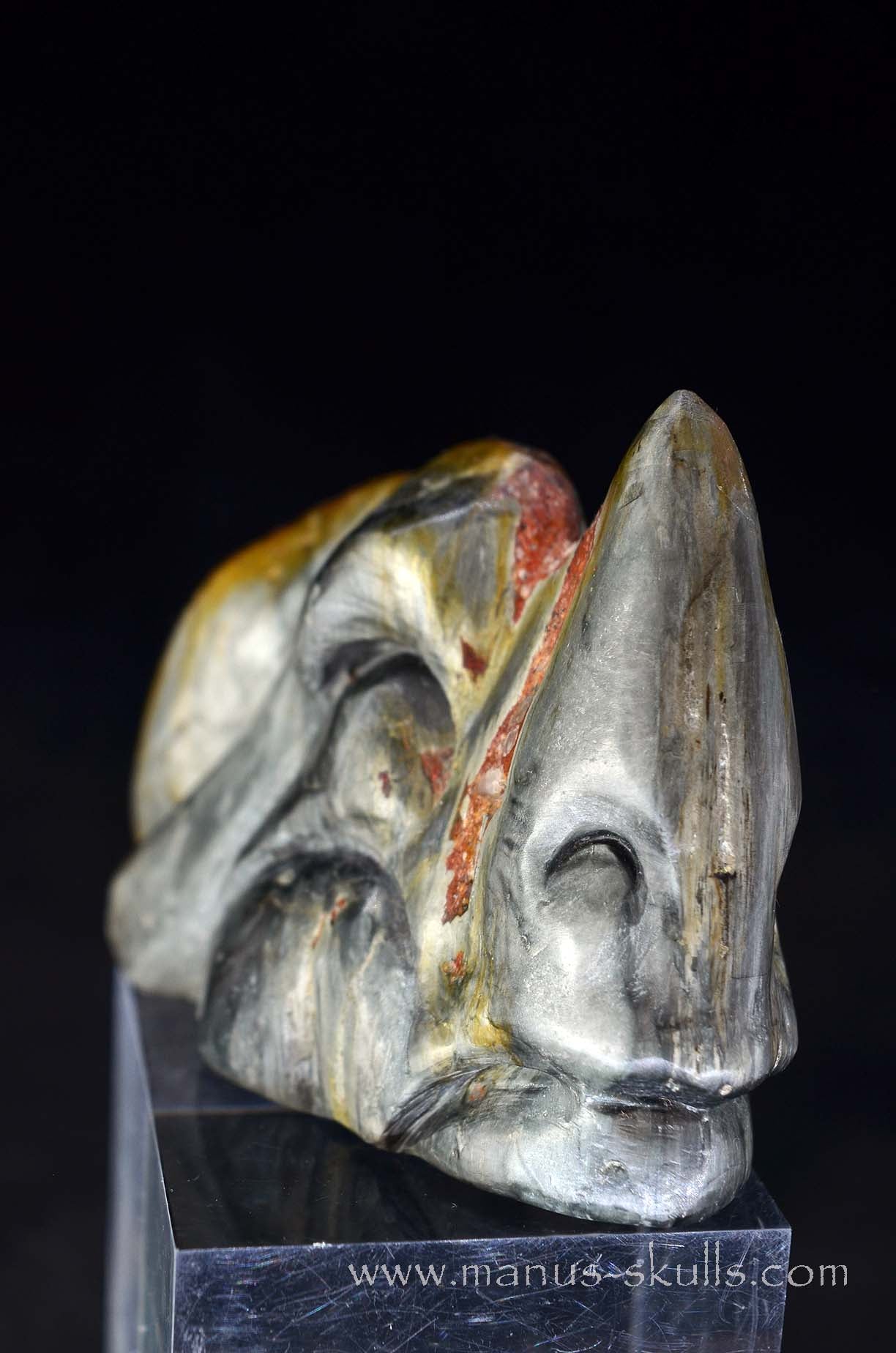 Manus skulls unique Crystal Carvings handmade skulls dragons pendants preseli bluestone tribals spiritual meaning wand Unicorn ..  eagle eye quartz