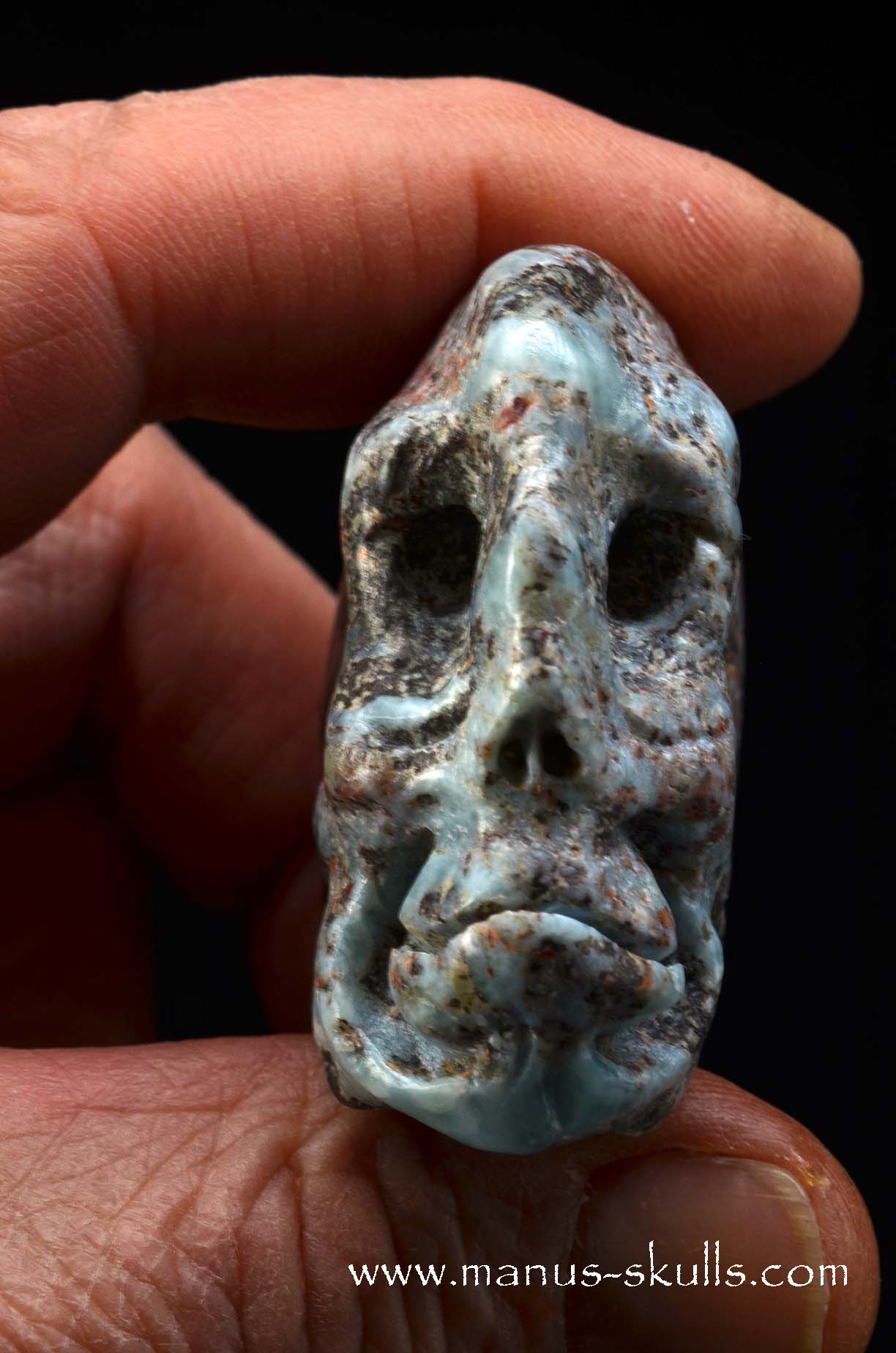 Red Larimar Skull