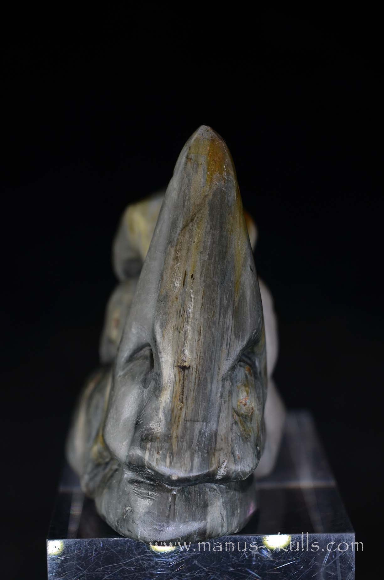 Manus skulls unique Crystal Carvings handmade skulls dragons pendants preseli bluestone tribals spiritual meaning wand Unicorn ..  eagle eye quartz