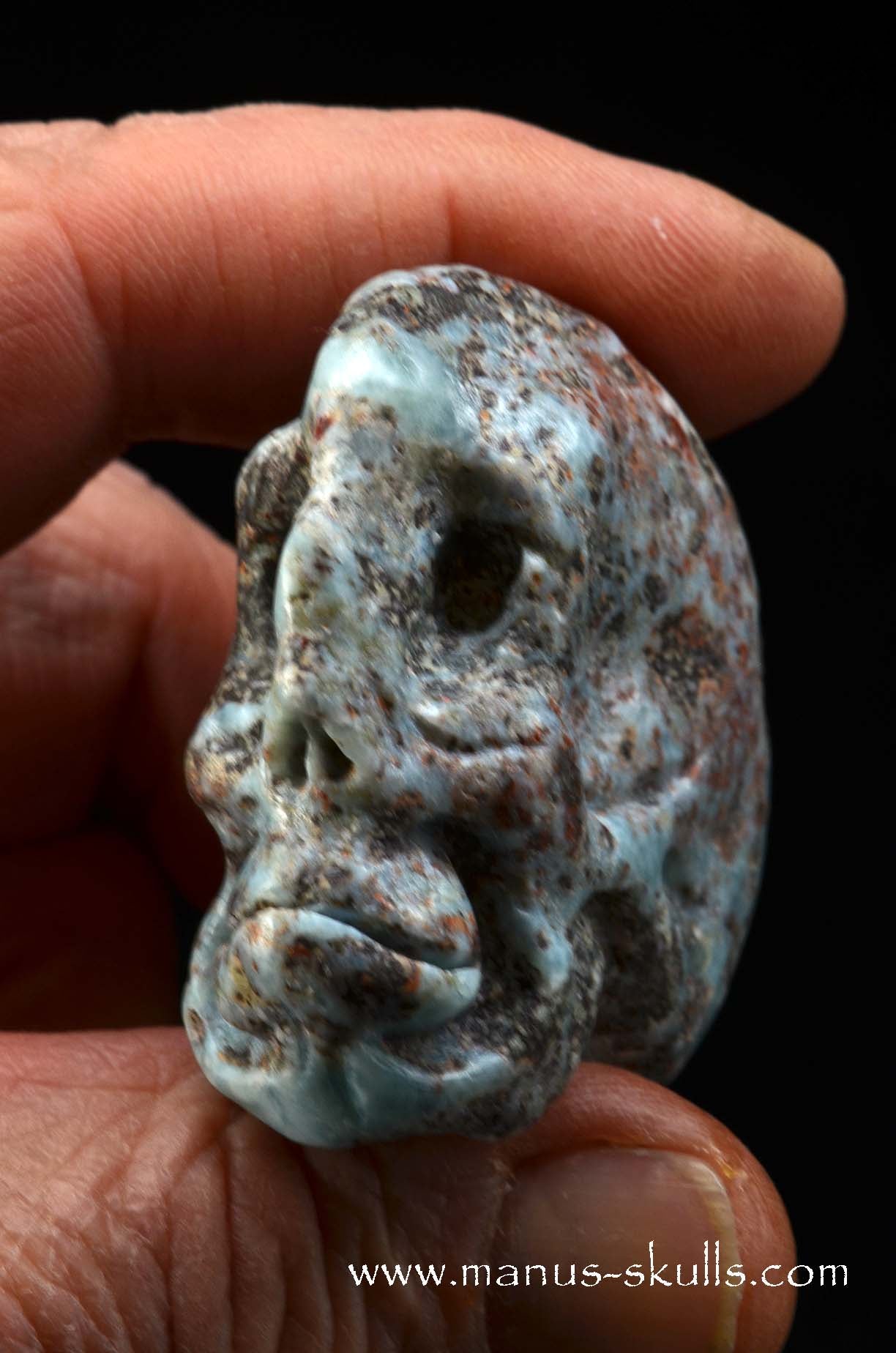 Red Larimar Skull