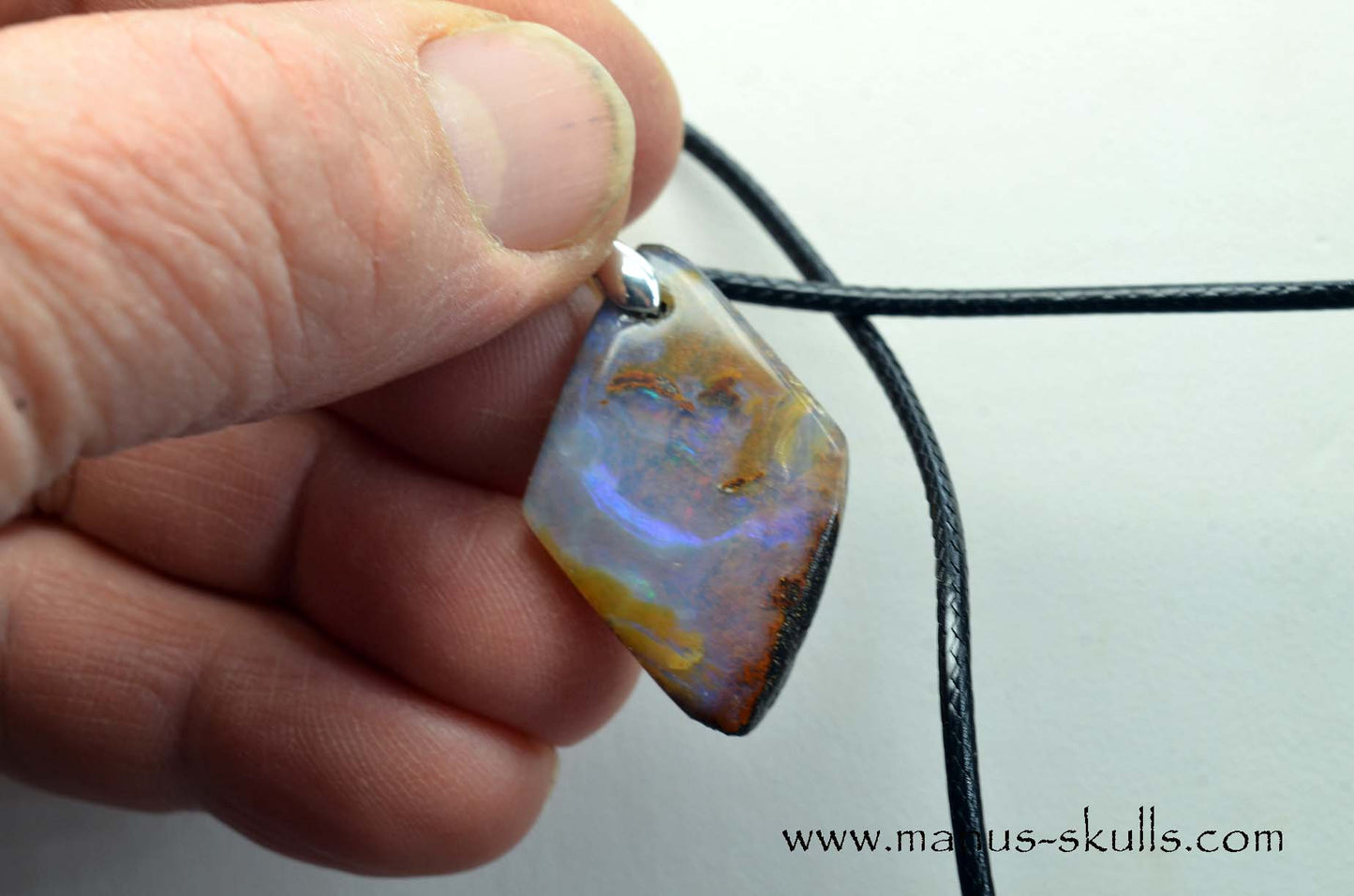 Australian Boulder Opal Tribal Pendant