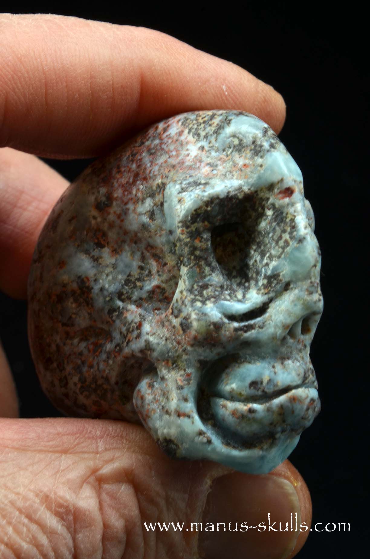 Red Larimar Skull