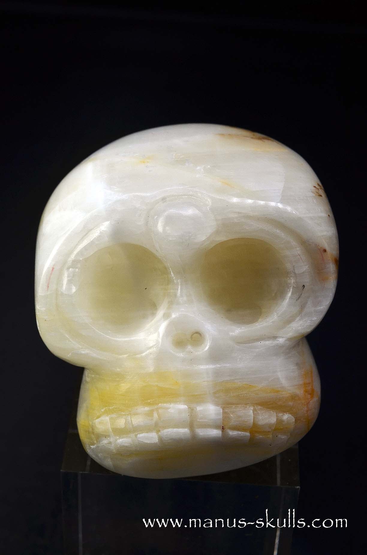 White Calcite Evolian Skull  #07