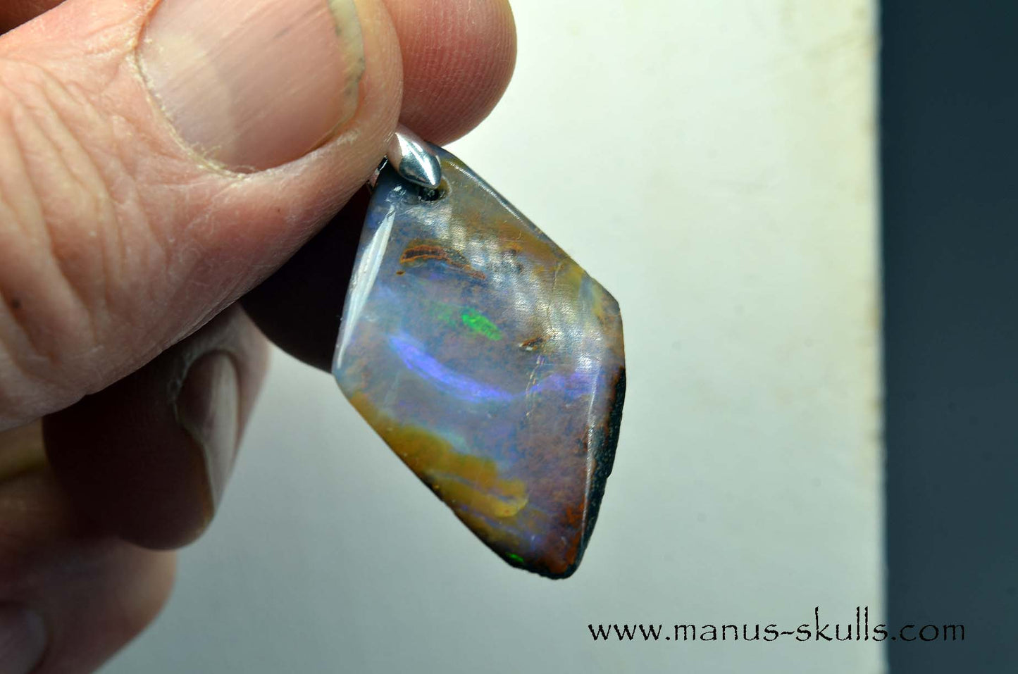 Australian Boulder Opal Tribal Pendant