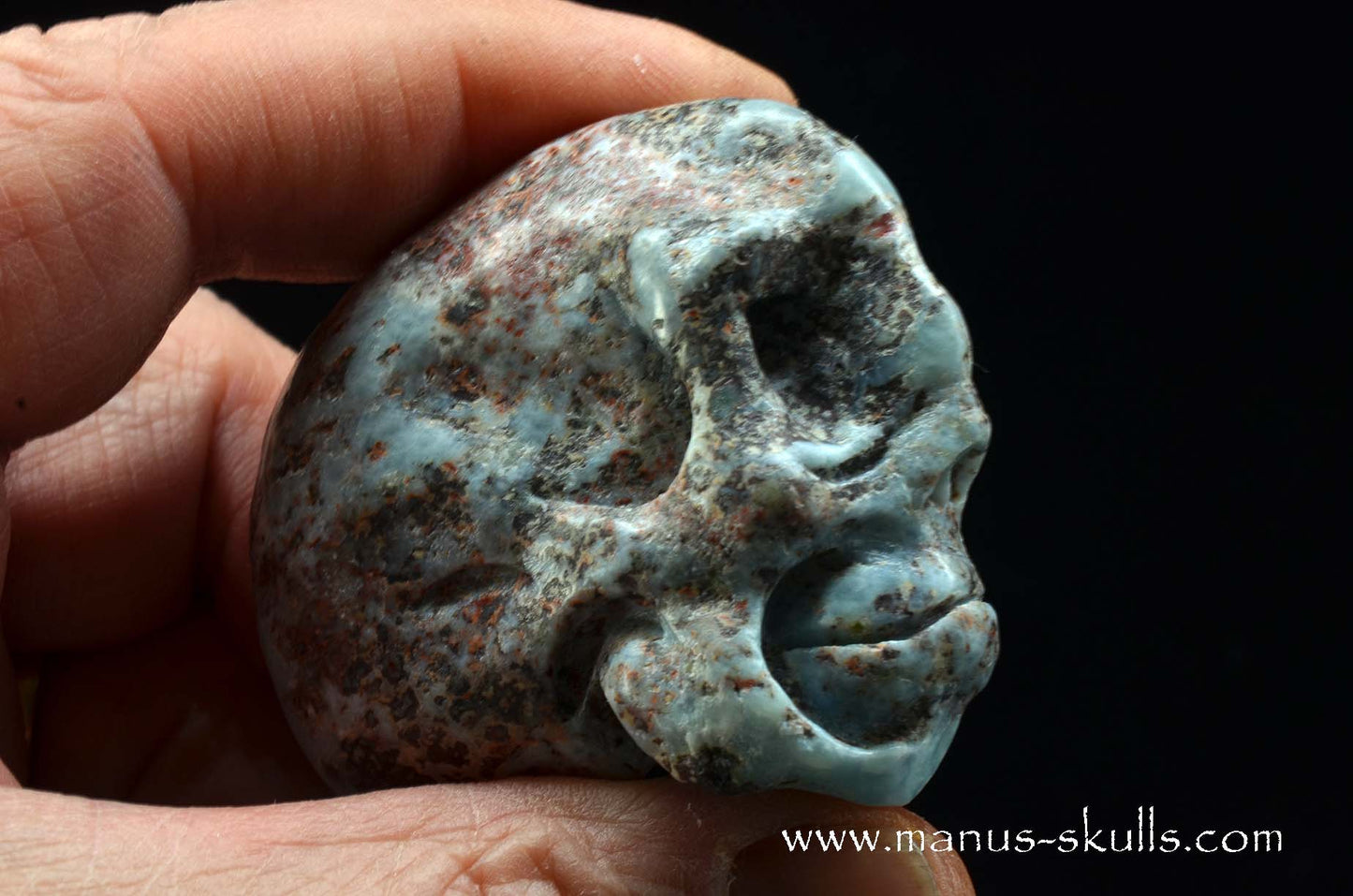 Red Larimar Skull