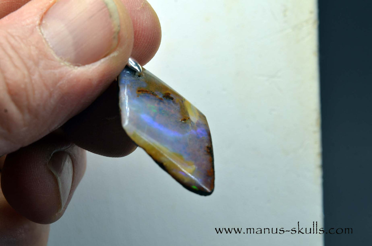 Australian Boulder Opal Tribal Pendant