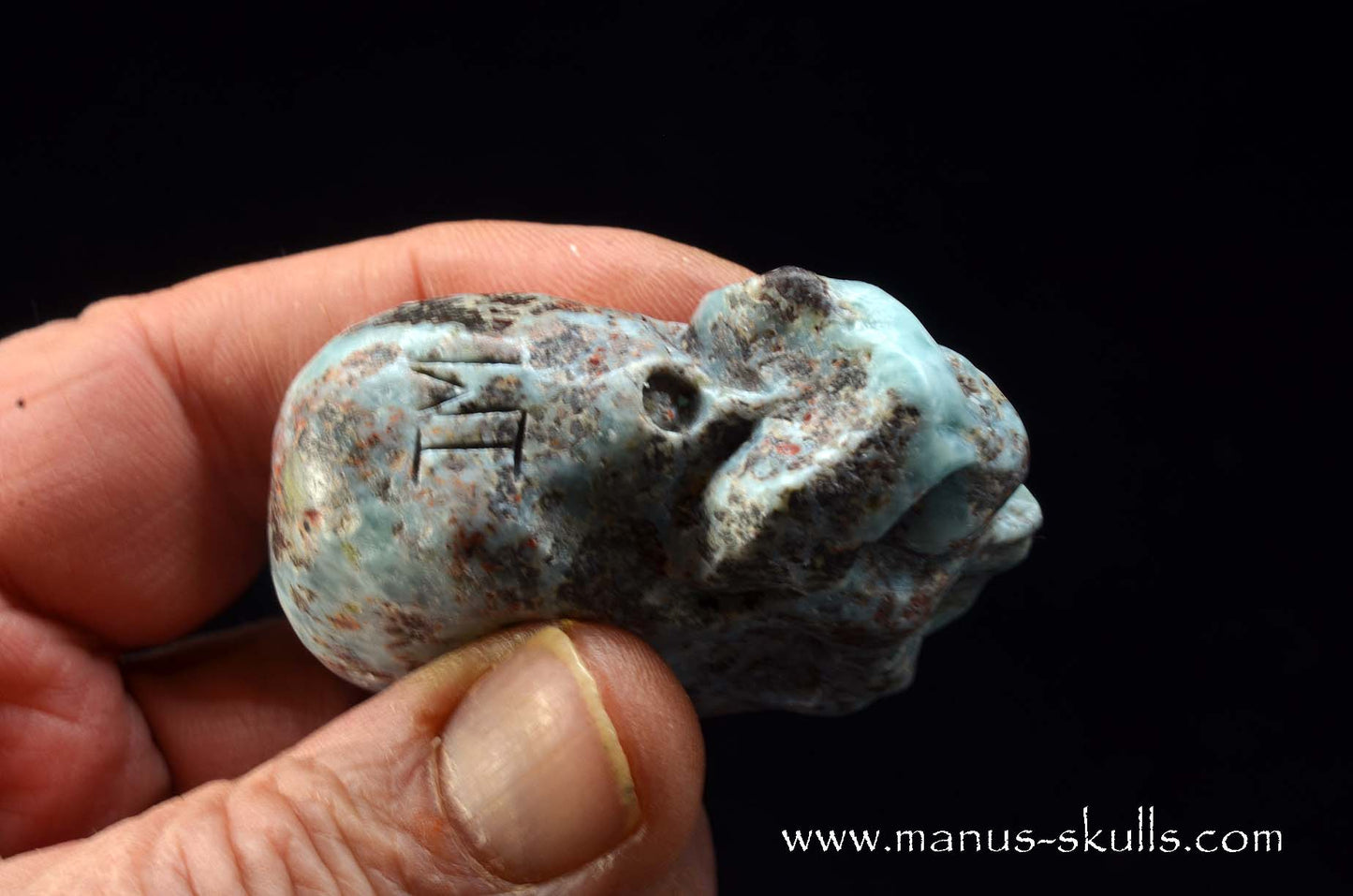 Red Larimar Skull