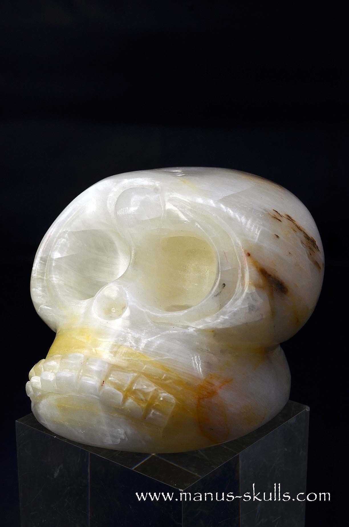 White Calcite Evolian Skull  #07