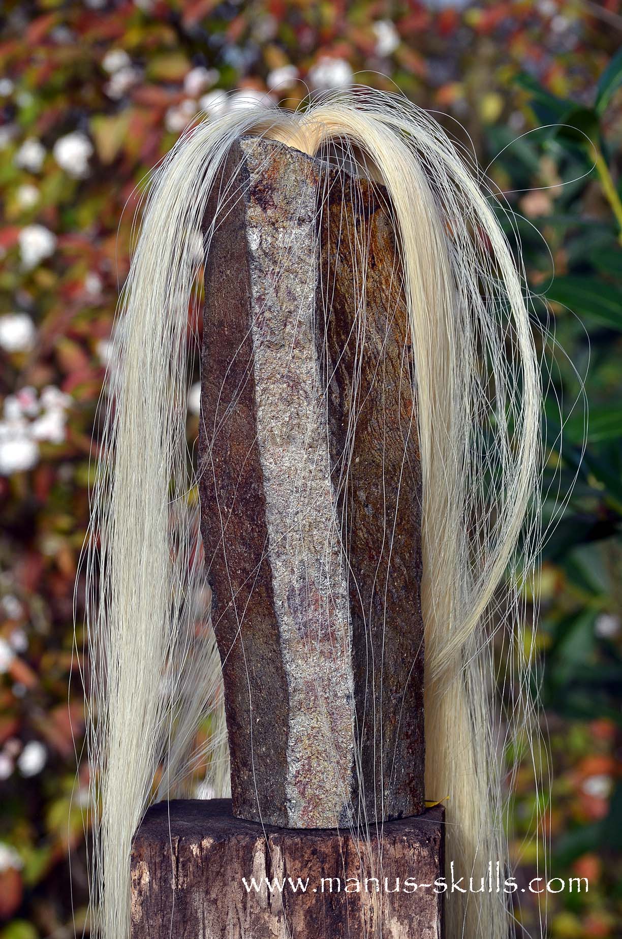 Hexagonal Basalt Tribal Skull #77