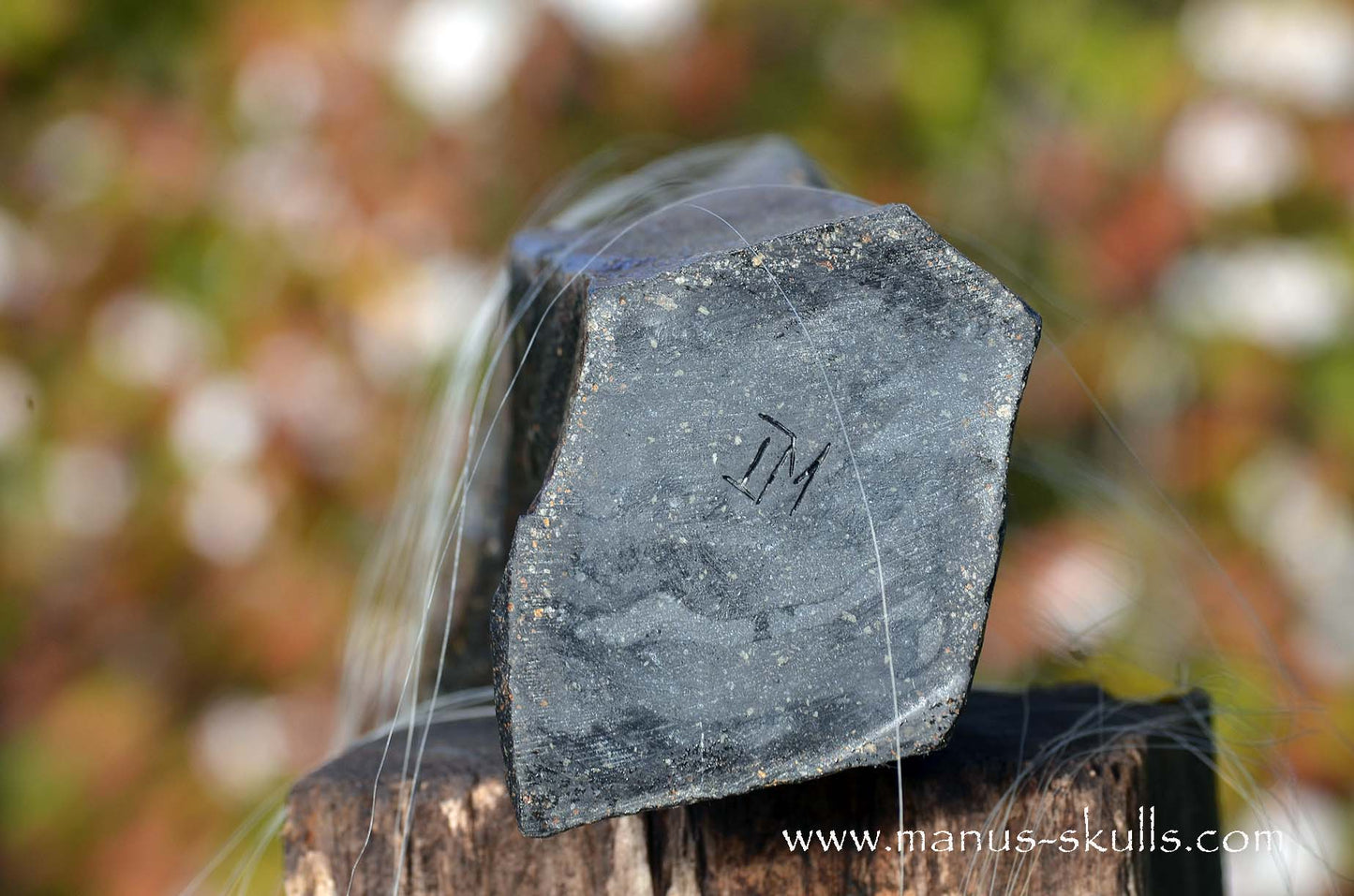 Hexagonal Basalt Tribal Skull #77