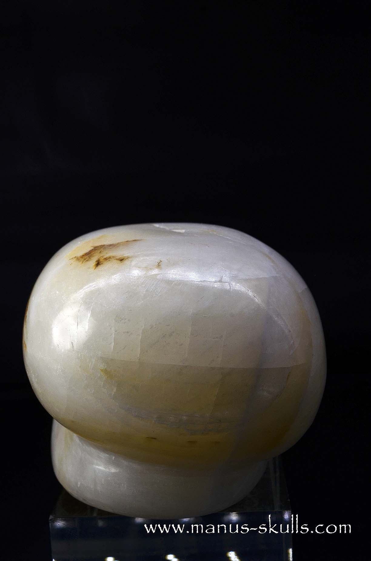 White Calcite Evolian Skull  #07