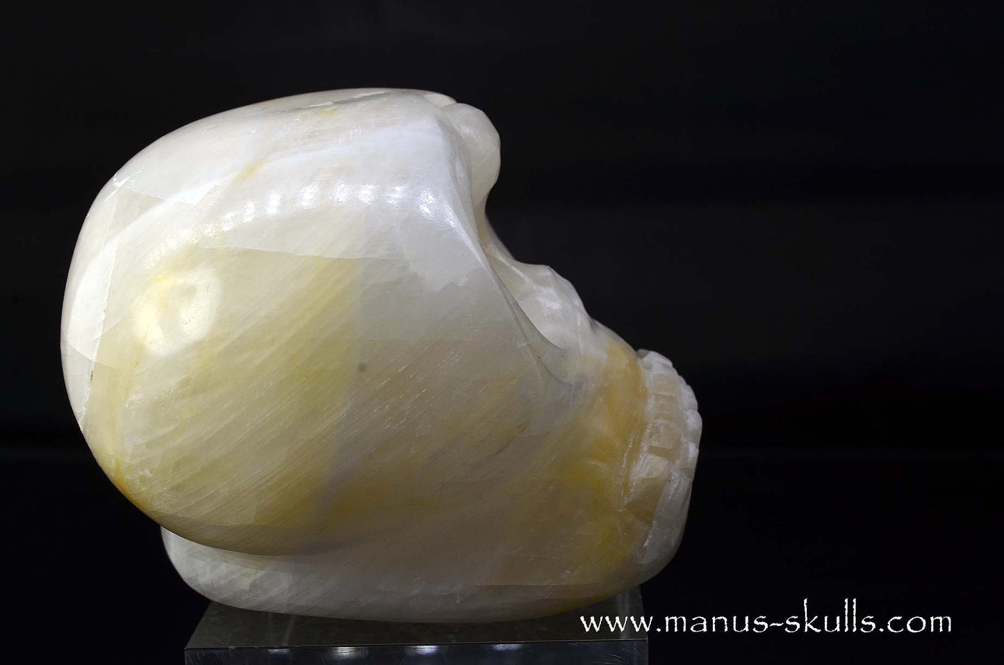 White Calcite Evolian Skull  #07