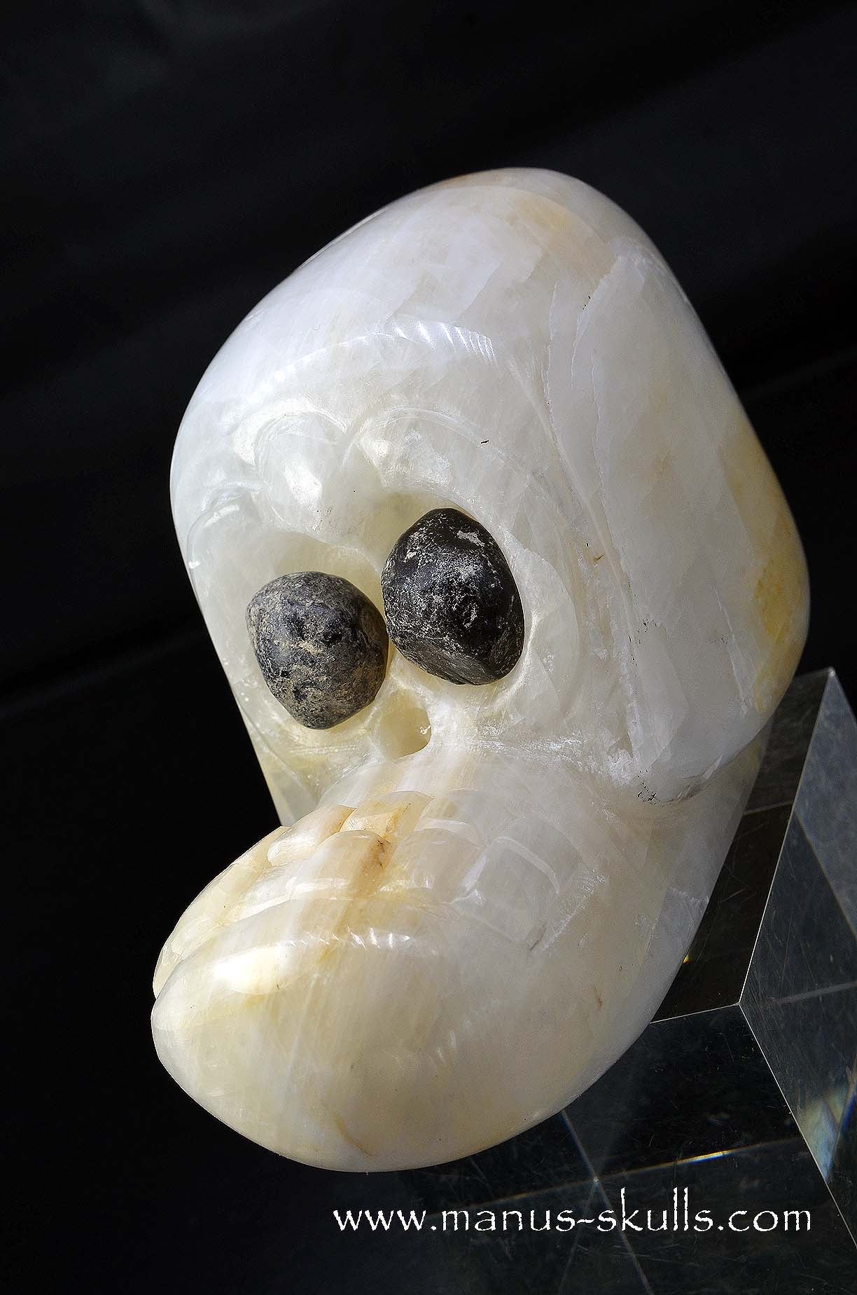 White Calcite Evolian Skull  #04