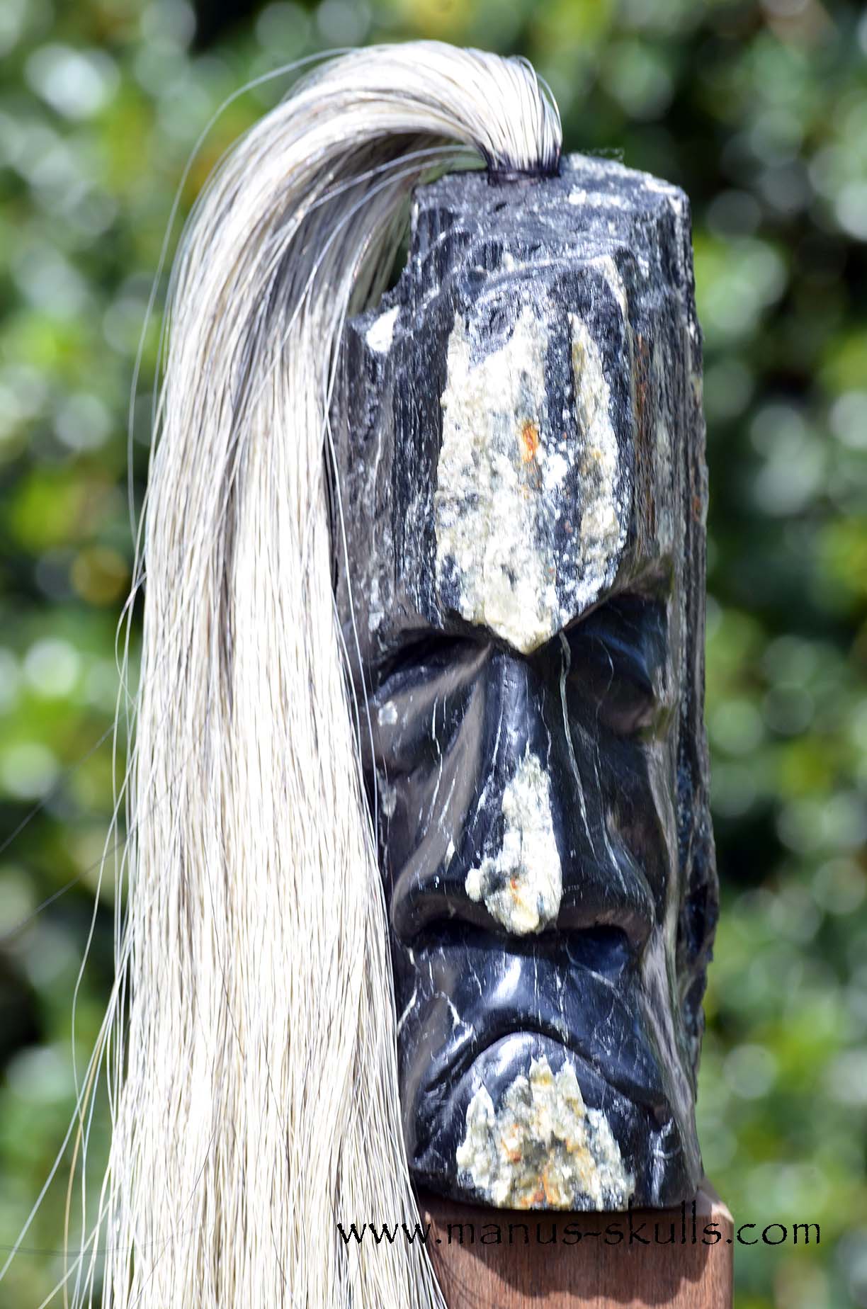 Black Tourmaline Tribal Skull #051