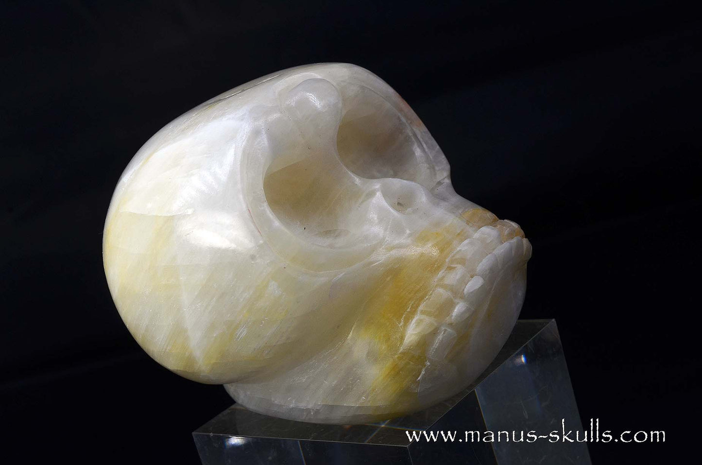 White Calcite Evolian Skull  #07