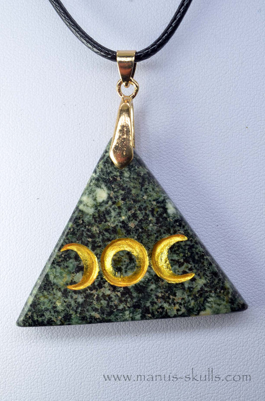 Manus skulls unique Crystal Carvings handmade skulls dragons pendants preseli bluestone tribals spiritual meaning wand Unicorn ..Triangle Goddess symbol