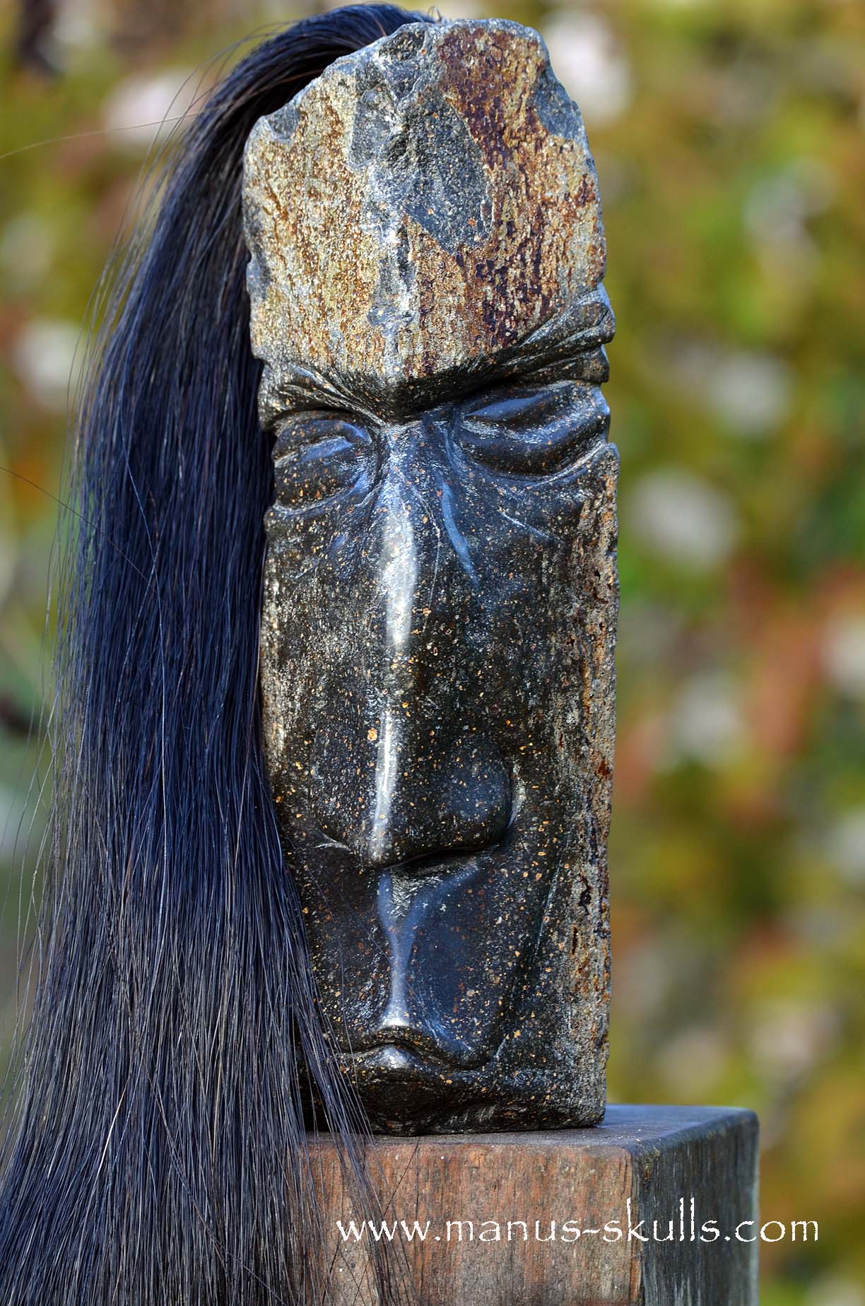 Hexagonal Basalt Tribal Skull #75