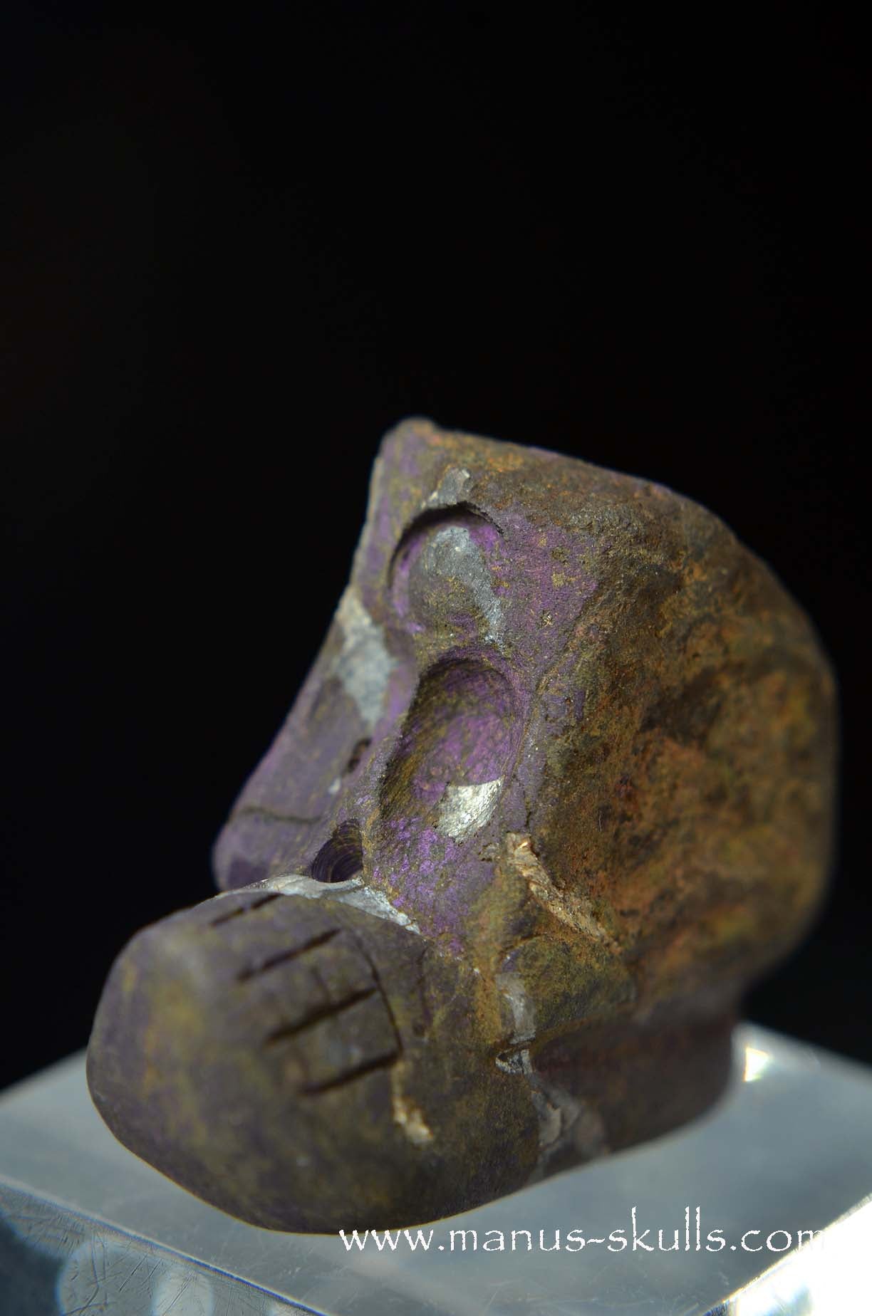 Manus skulls unique Crystal Carvings handmade skulls dragons pendants preseli bluestone tribals spiritual meaning wand Unicorn .. Evolian 2025 purpurite