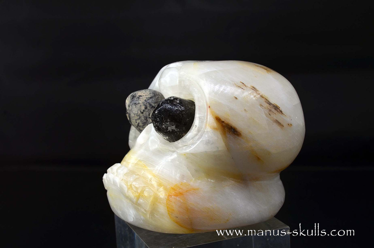White Calcite Evolian Skull  #07