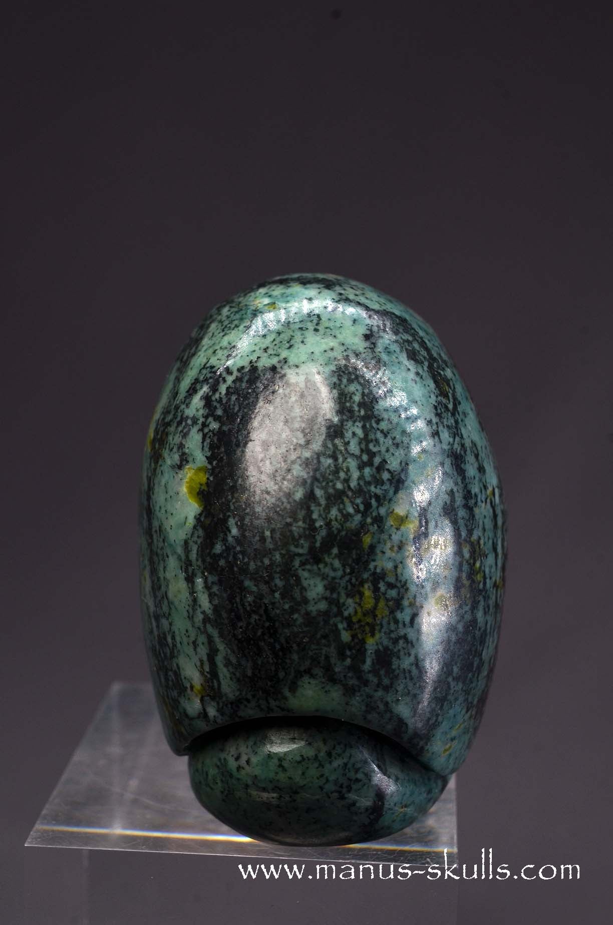 Toothless Green Snakeskin Jasper Skull