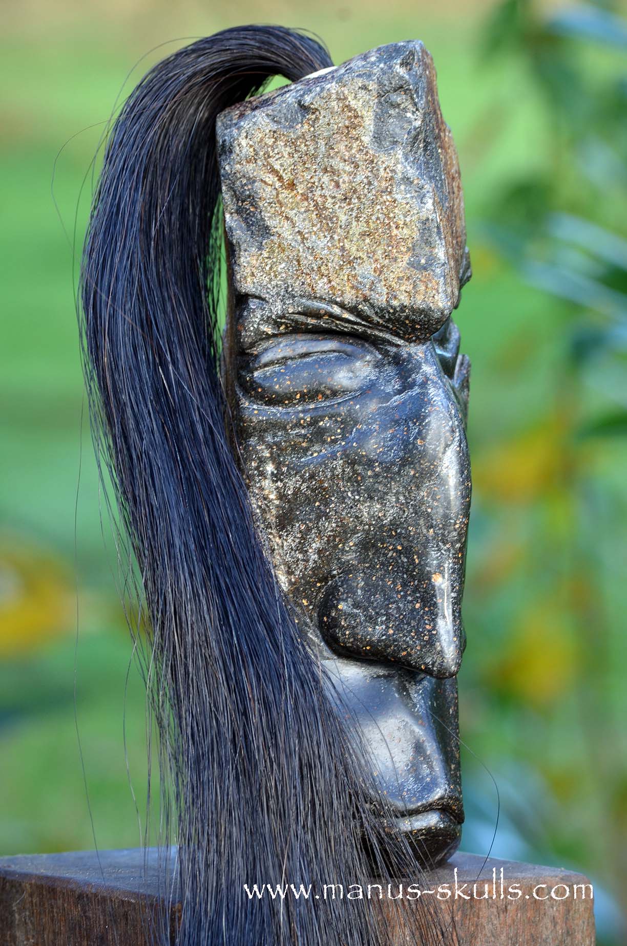 Hexagonal Basalt Tribal Skull #75