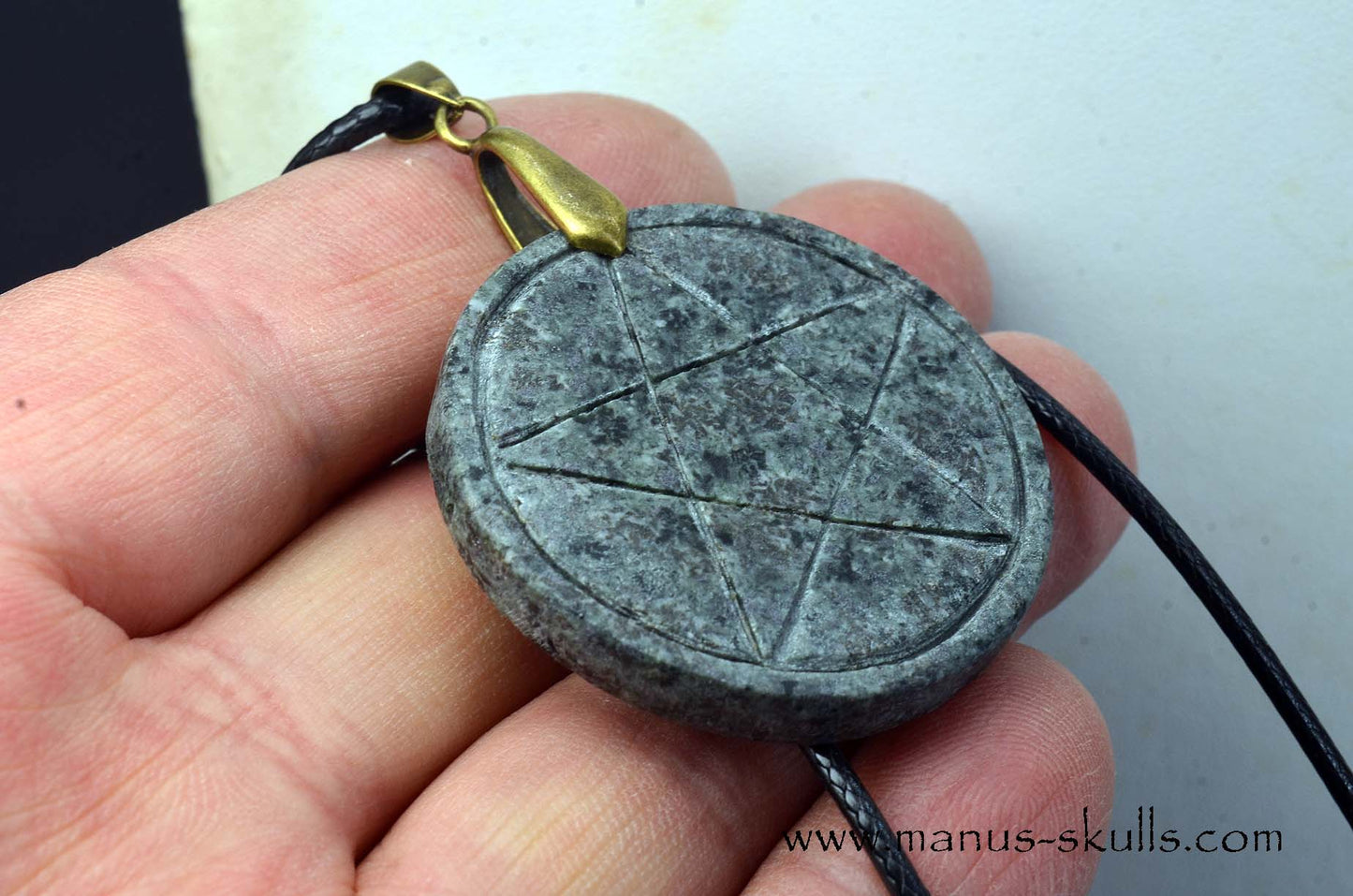 (Un-spotted) Preseli Bluestone Pentacle Pendant