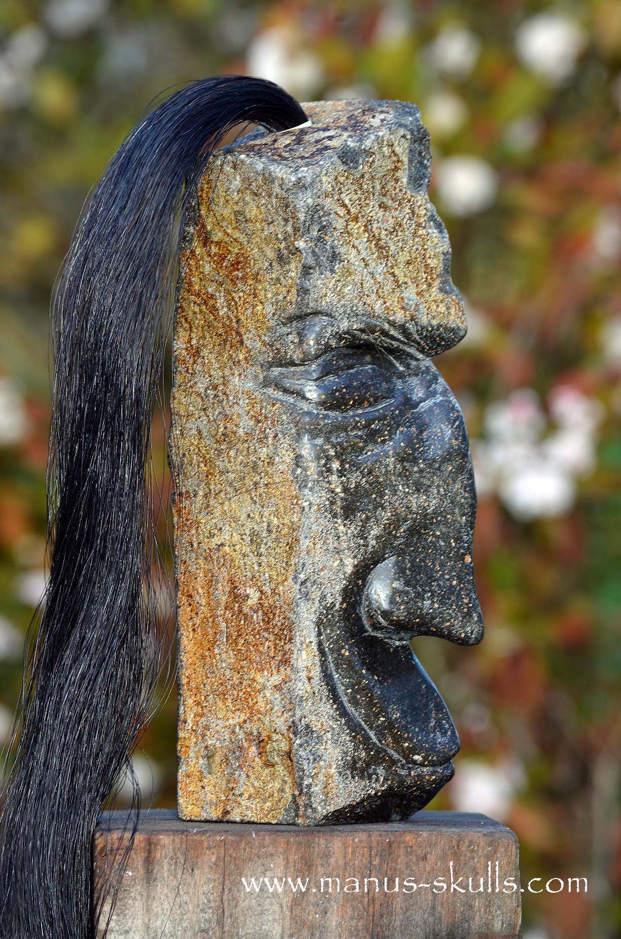 Hexagonal Basalt Tribal Skull #75