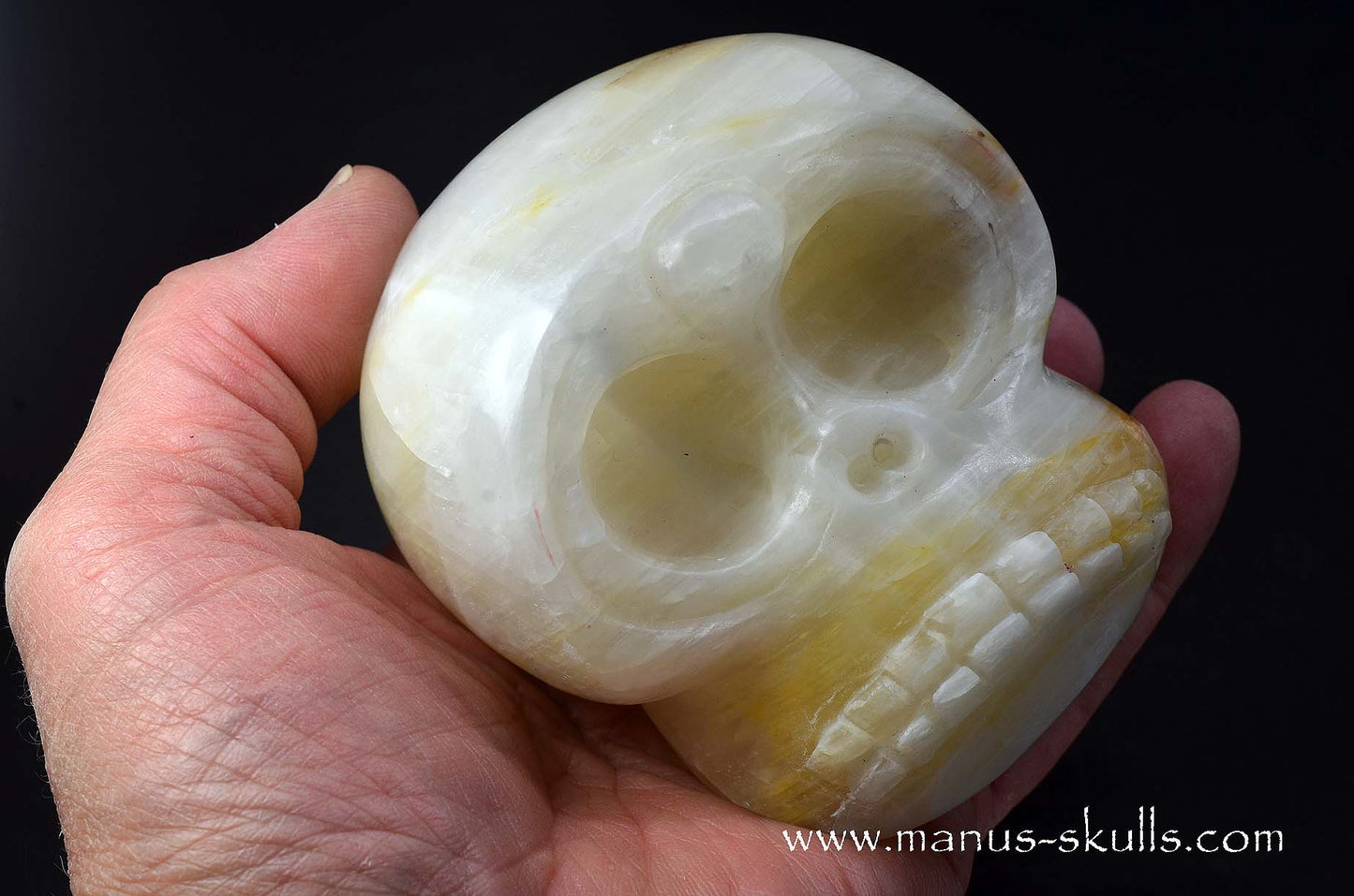 White Calcite Evolian Skull  #07