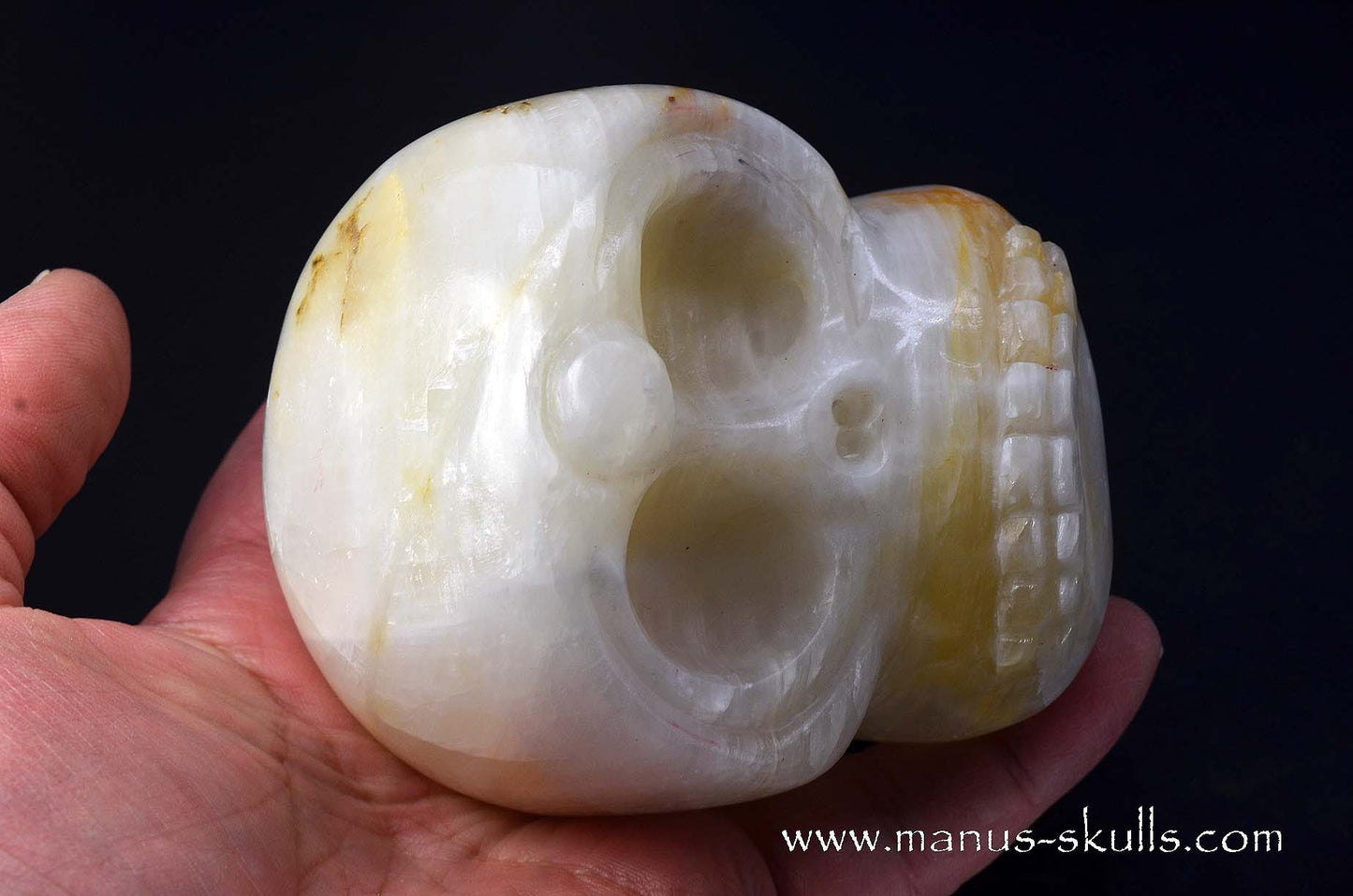 White Calcite Evolian Skull  #07