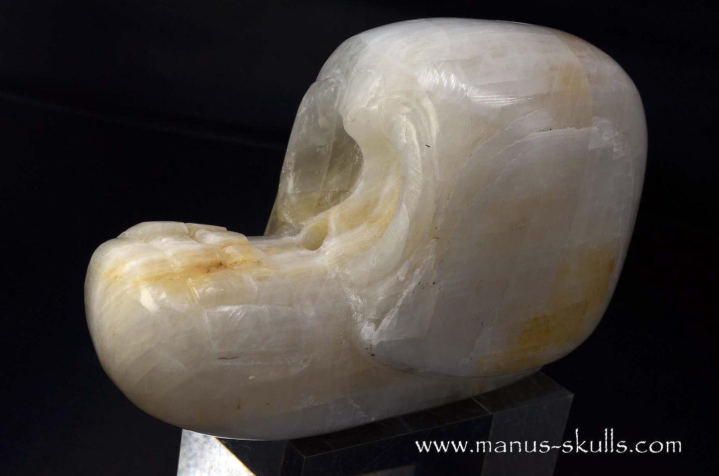 White Calcite Evolian Skull  #04