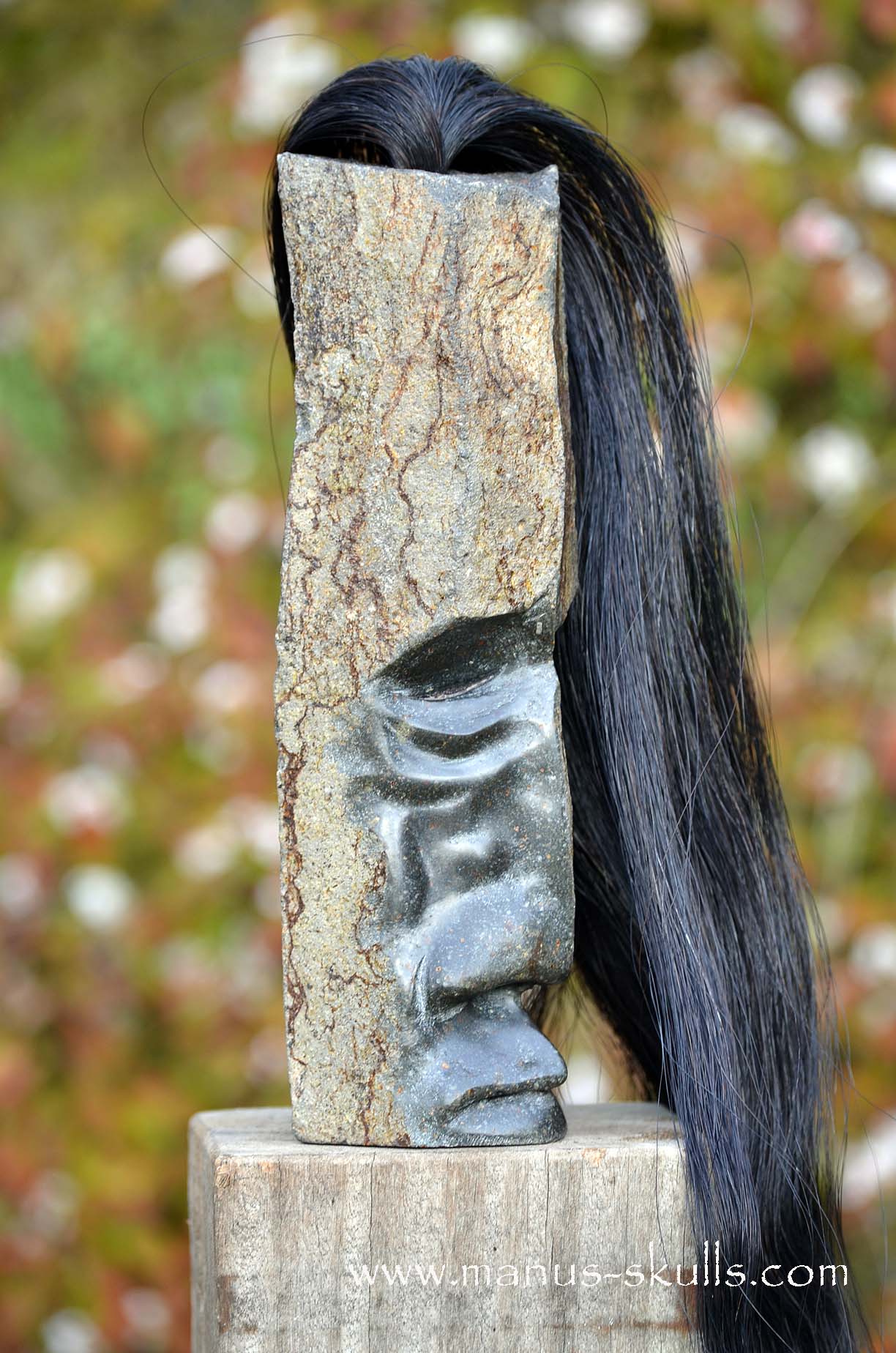 Hexagonal Basalt Tribal Skull #73