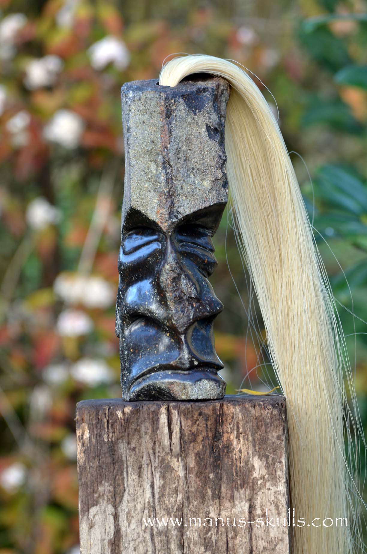 Hexagonal Basalt Tribal Skull #74