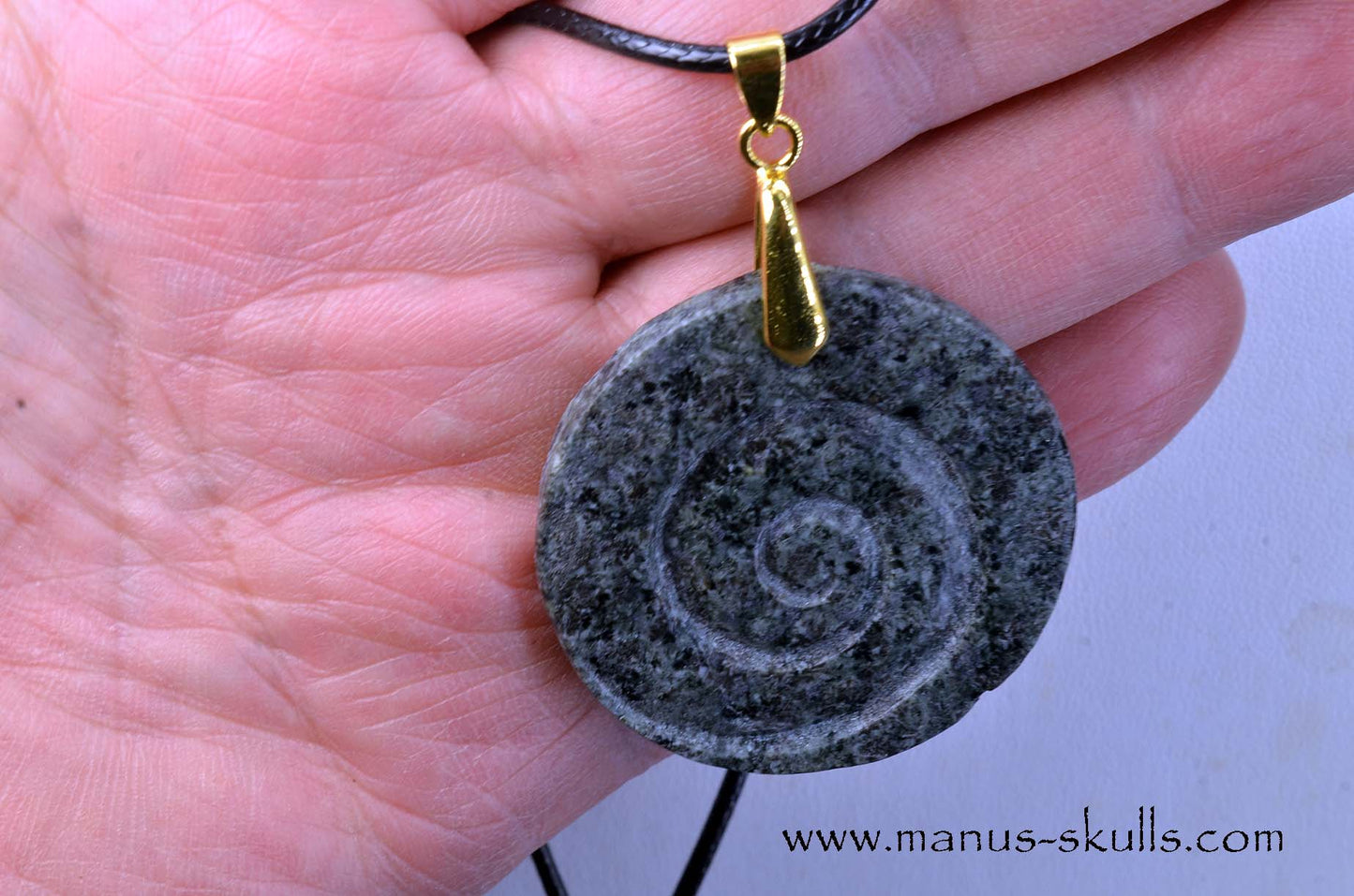 (Un-spotted) Preseli Bluestone Spiral Pendant