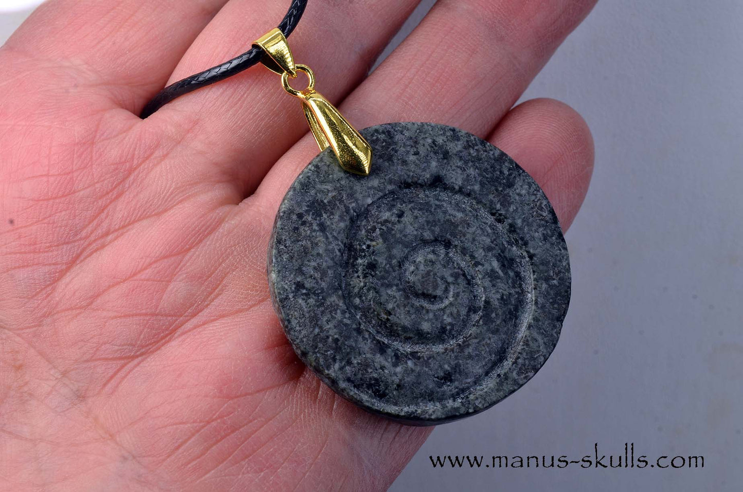 (Un-spotted) Preseli Bluestone Spiral Pendant