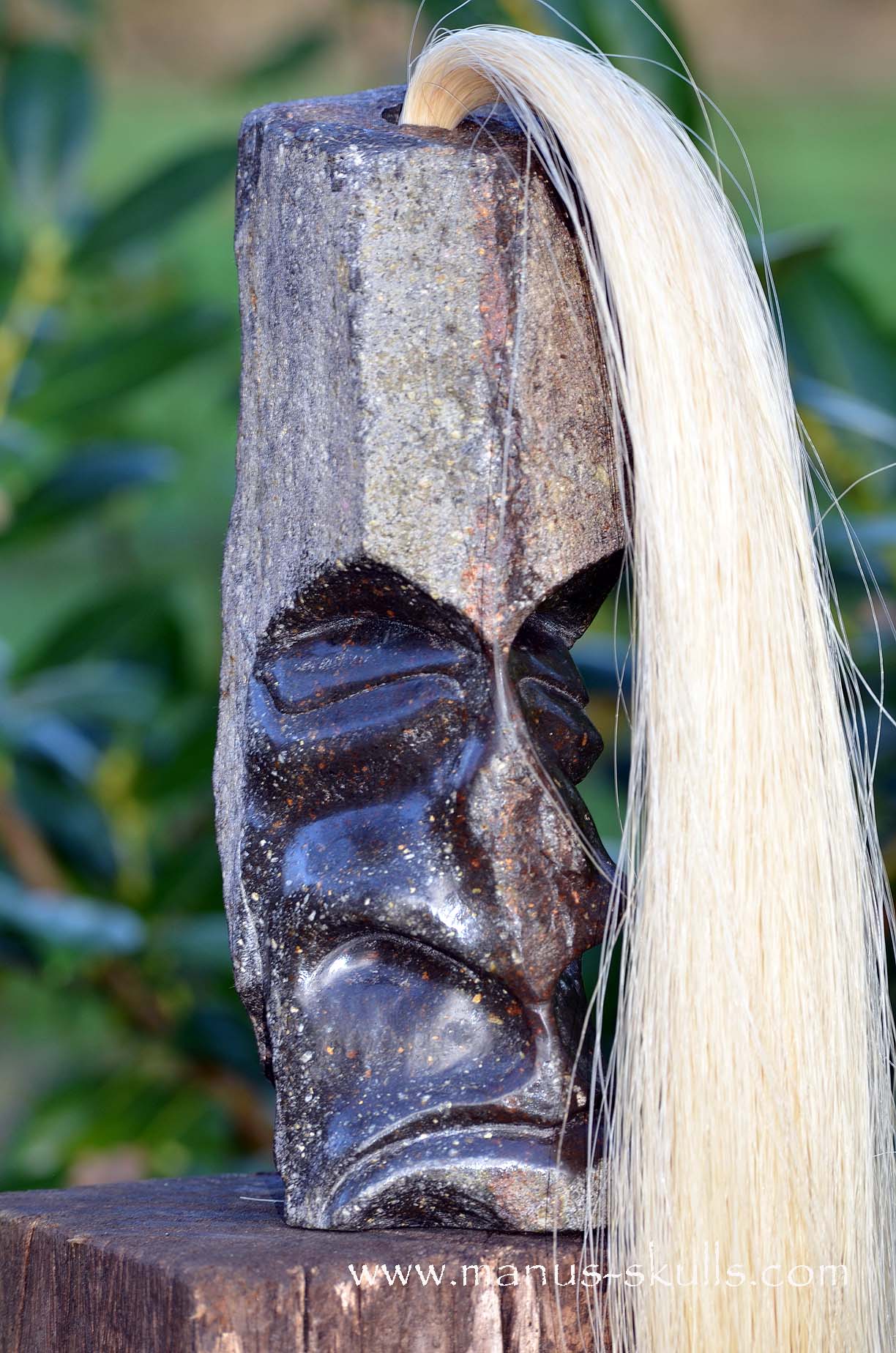 Hexagonal Basalt Tribal Skull #74