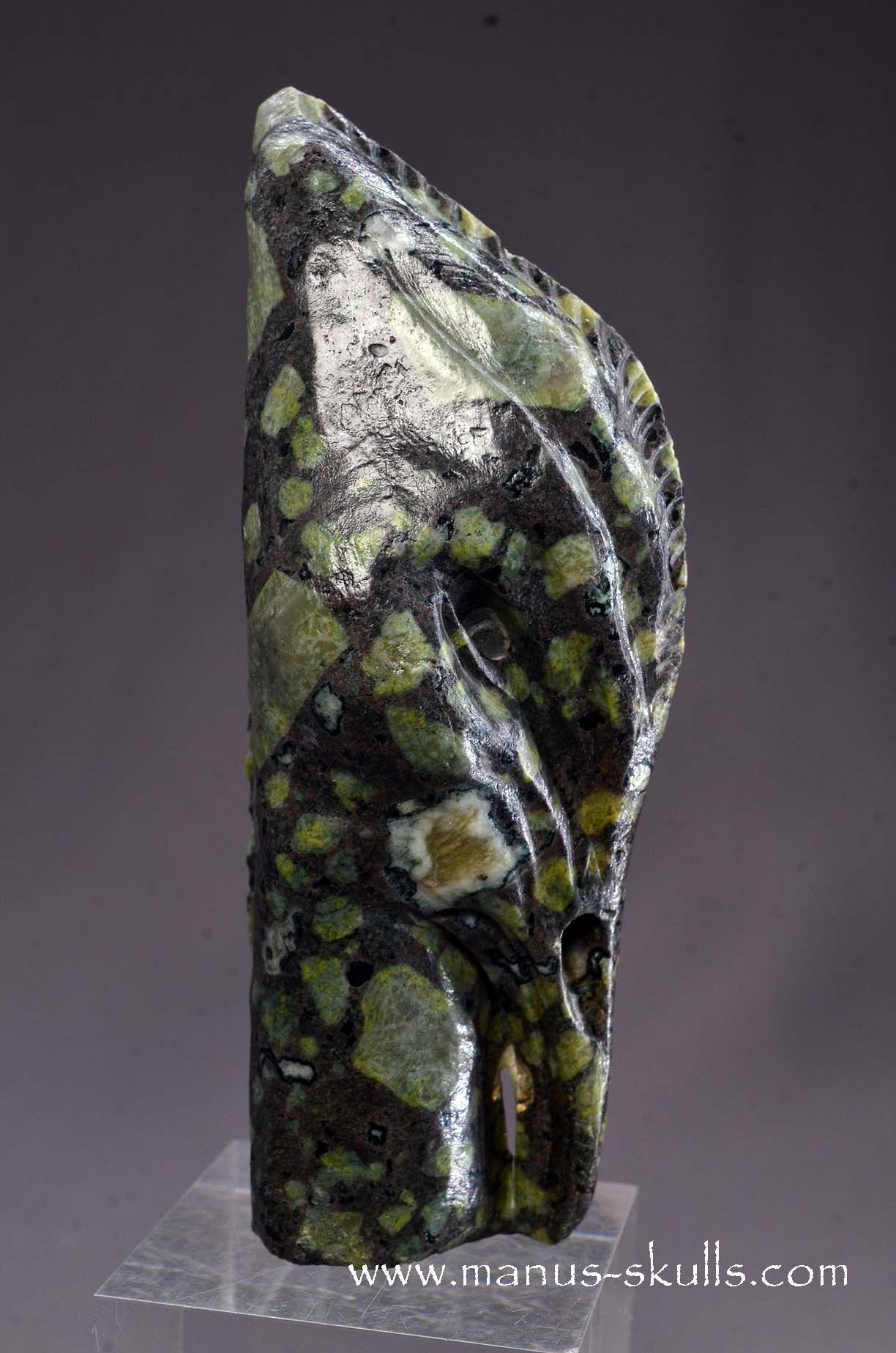 Manus skulls unique Crystal Carvings handmade skulls dragons pendants preseli bluestone tribals spiritual meaning wand Unicorn .. lakelandite bird skull