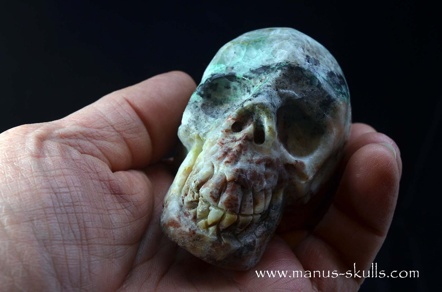 Fluorite in Barite Skull