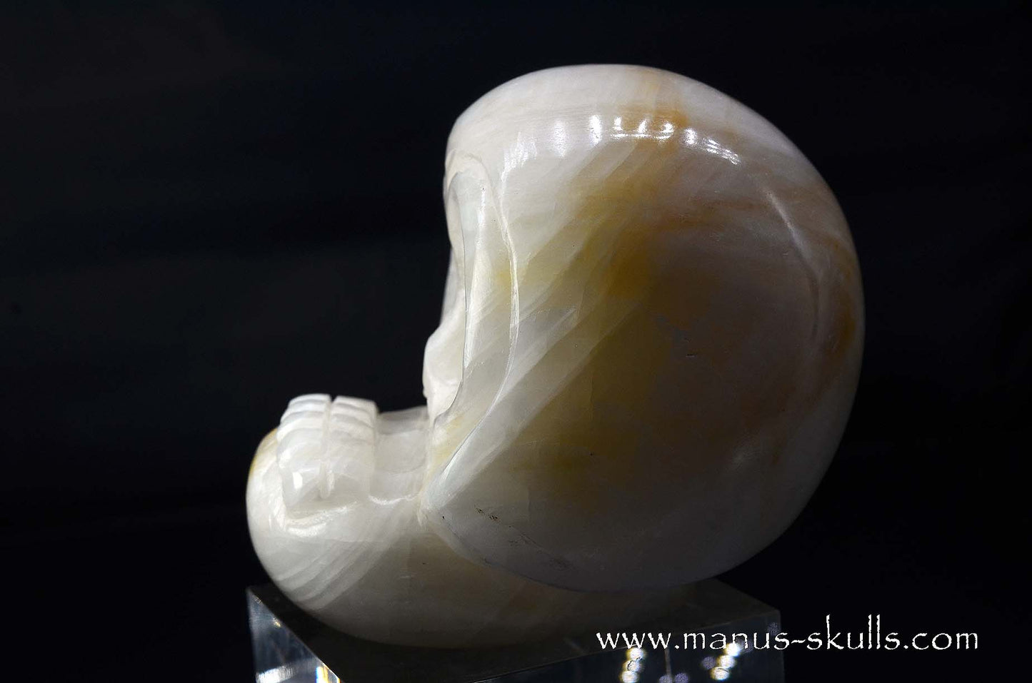 White Calcite Evolian Skull  #08
