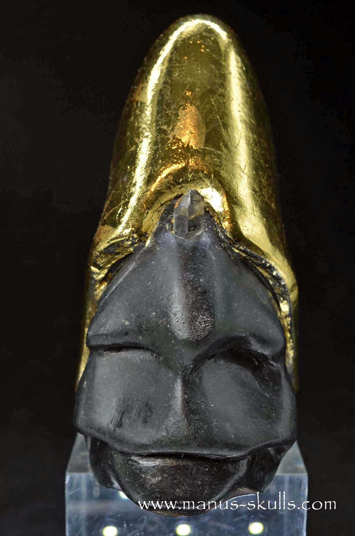 Manus skulls unique Crystal Carvings handmade skulls dragons pendants preseli bluestone tribals spiritual meaning wand Unicorn .. starlight being basalt gold leaf Herkimer diamond