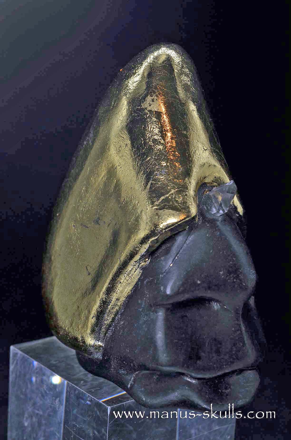 Manus skulls unique Crystal Carvings handmade skulls dragons pendants preseli bluestone tribals spiritual meaning wand Unicorn .. starlight being basalt gold leaf Herkimer diamond