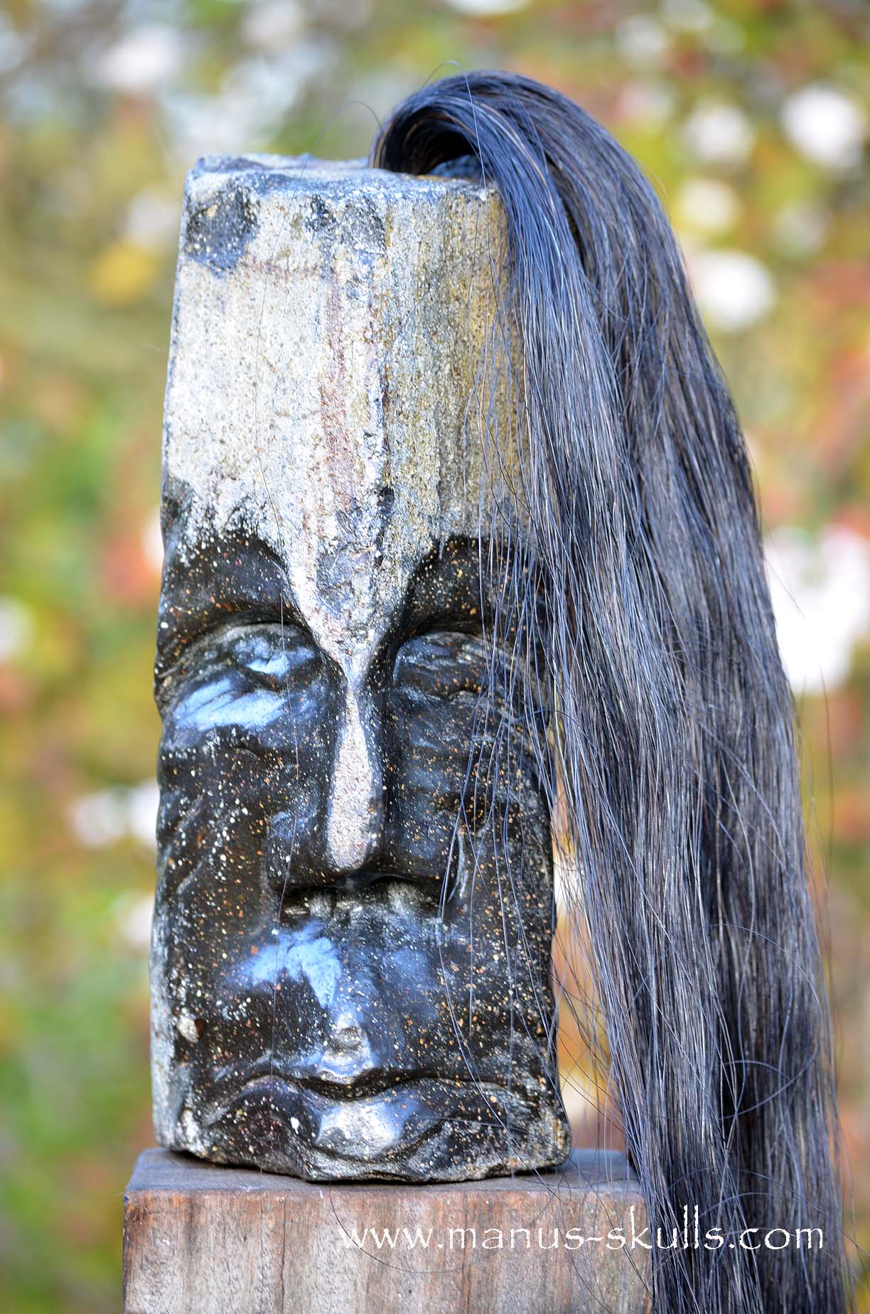 Hexagonal Basalt Tribal Skull #78