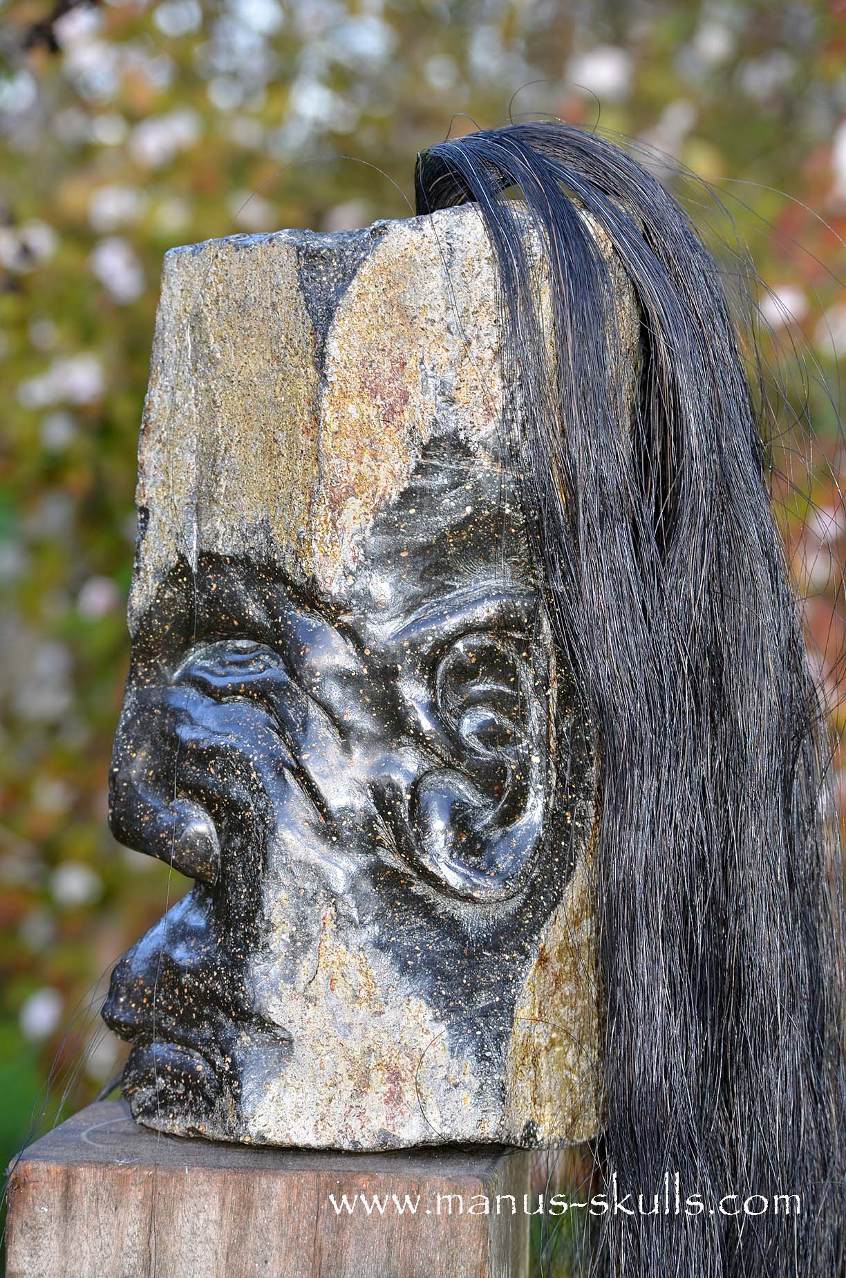 Hexagonal Basalt Tribal Skull #78