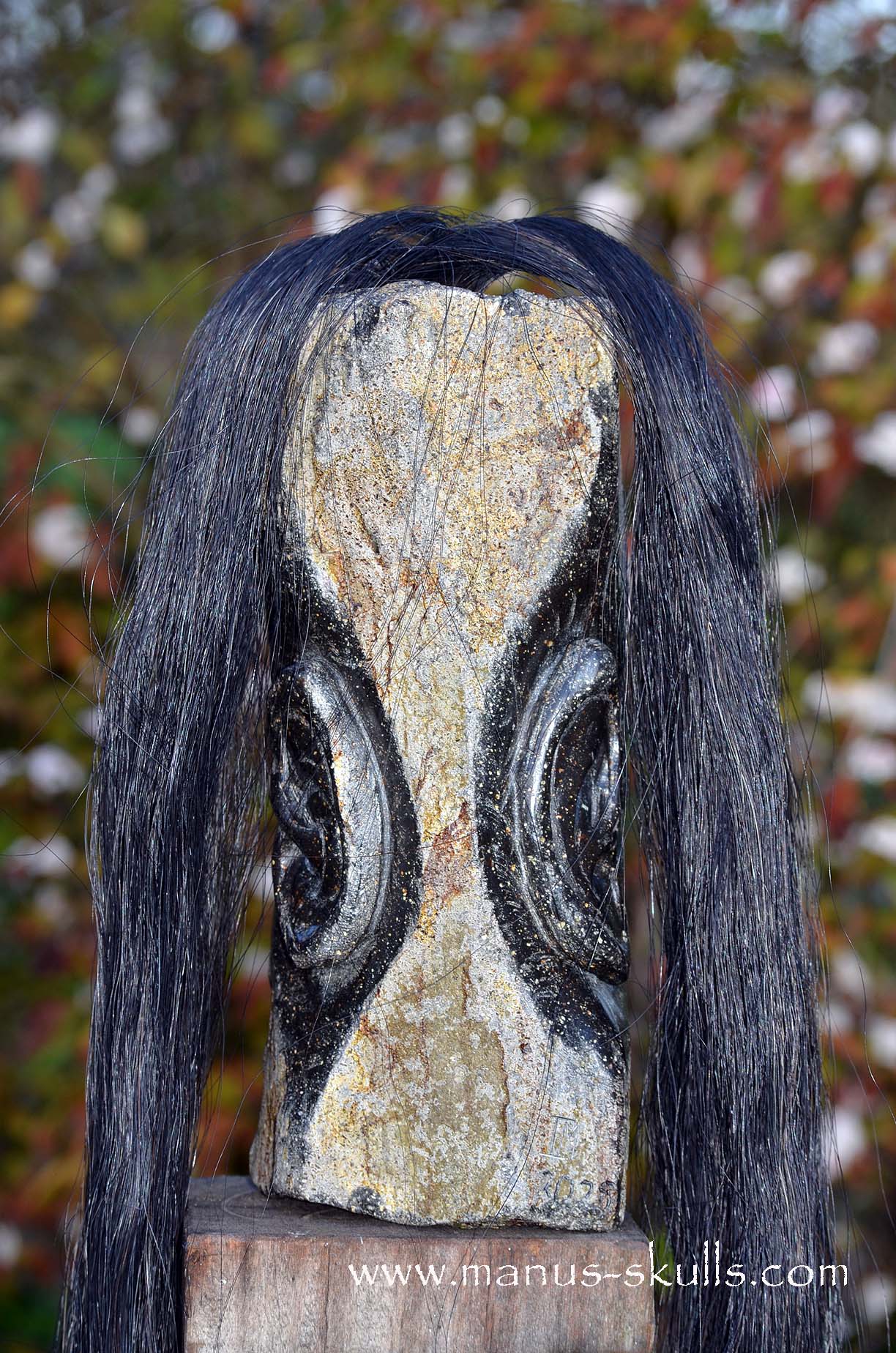 Hexagonal Basalt Tribal Skull #78