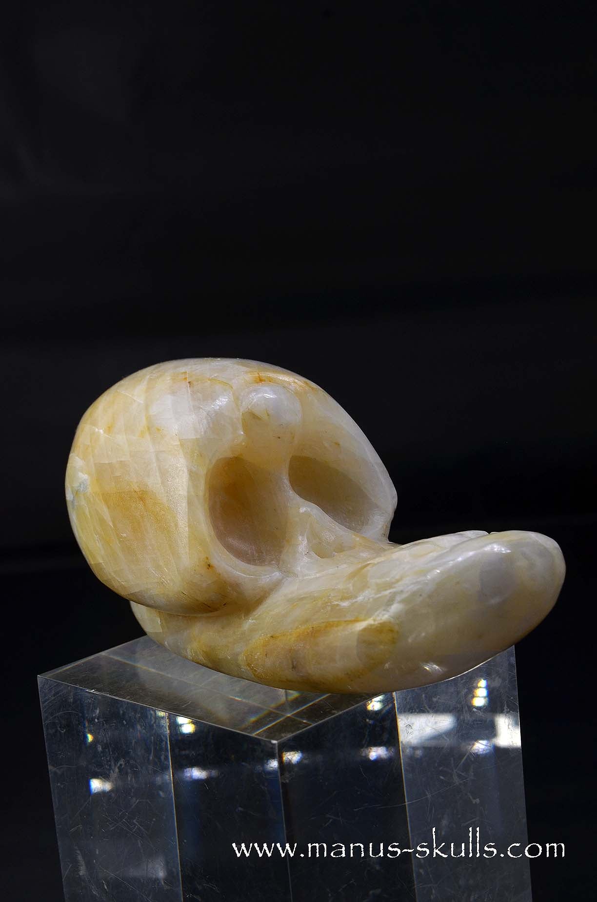 White Calcite Evolian Skull  #09