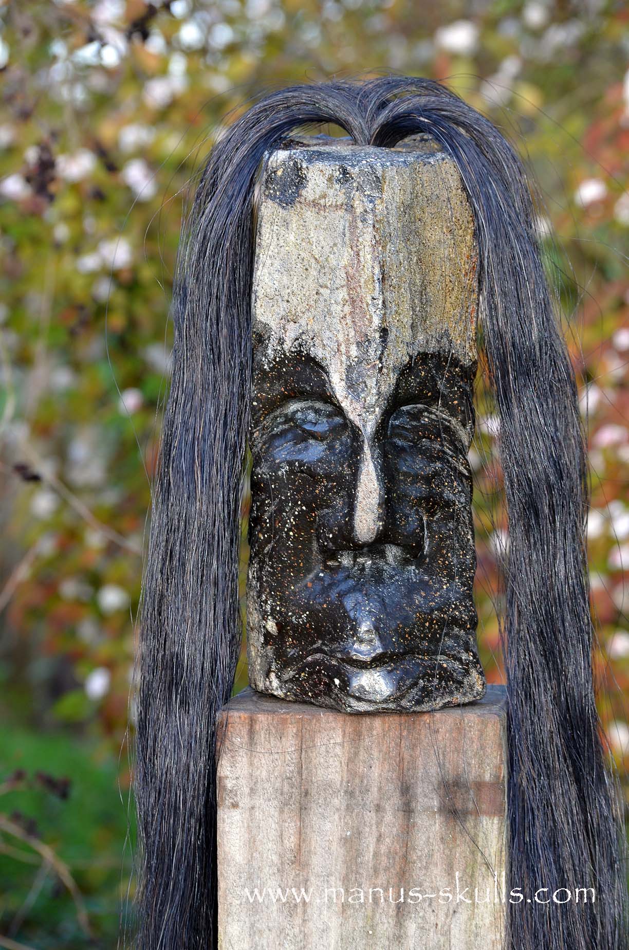 Hexagonal Basalt Tribal Skull #78