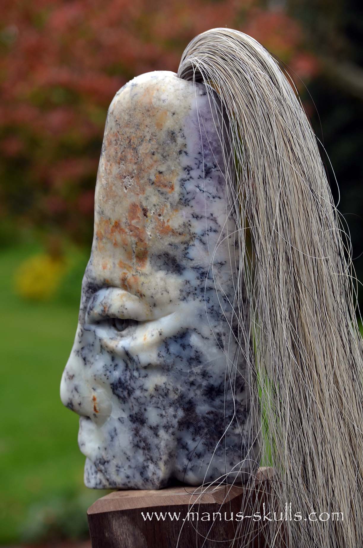 Dendrite Agate Tribal Skull #009