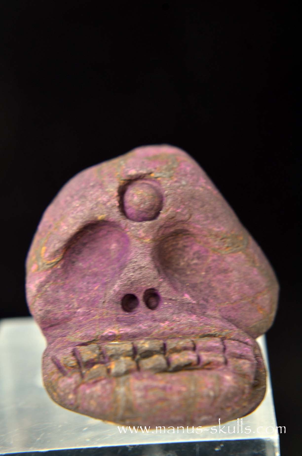 Manus skulls unique Crystal Carvings handmade skulls dragons pendants preseli bluestone tribals spiritual meaning wand Unicorn .. Evolian 2025 purpurite