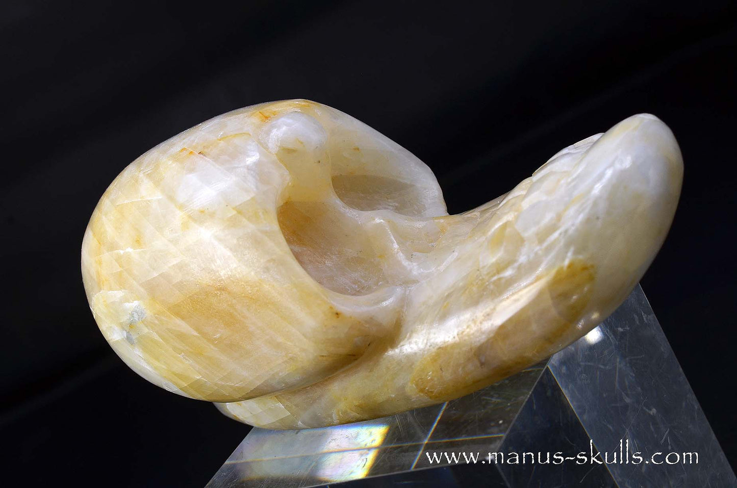 White Calcite Evolian Skull  #09