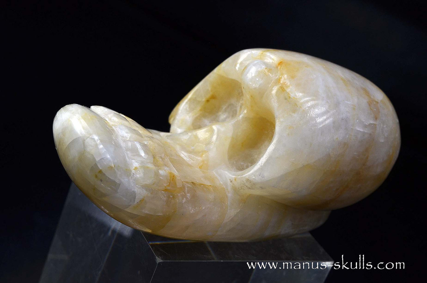 White Calcite Evolian Skull  #09